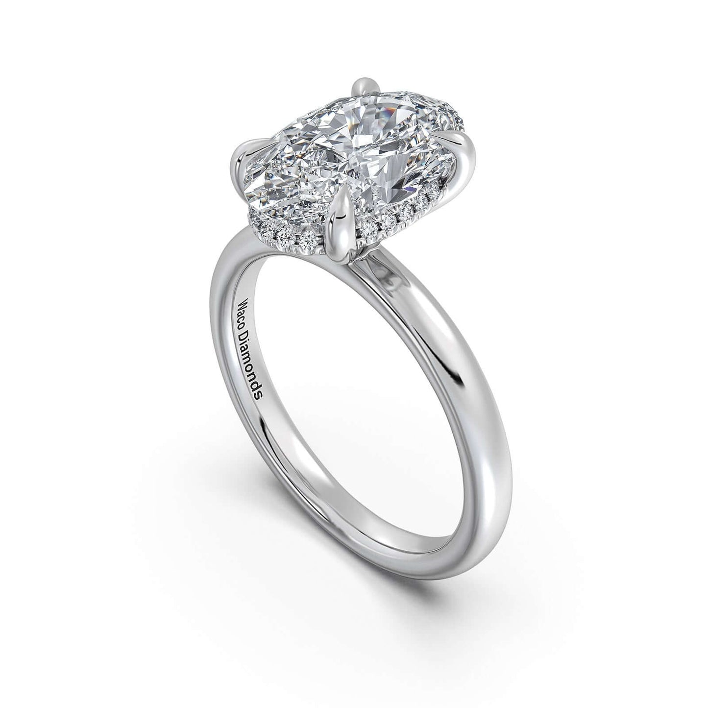 White Gold Oval Diamond Engagement Ring with Solitaire Band | Waco Diamonds Is Located In Waco, TX | Central Texas' #1 Engagement Ring Store With Lifetime Warranty