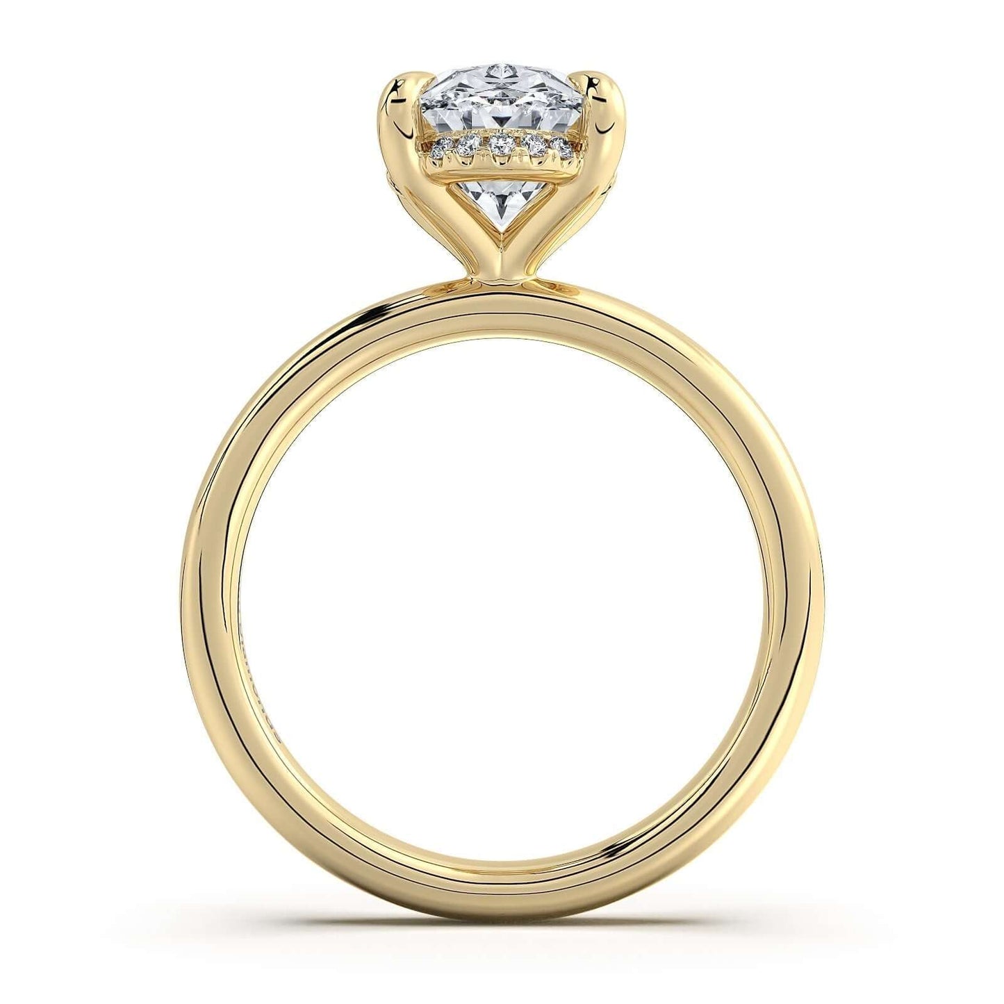 Yellow Gold Oval Diamond Engagement Ring with Solitaire Band | Waco Diamonds Is Located In Waco, TX | Central Texas' #1 Engagement Ring Store With Lifetime Warranty