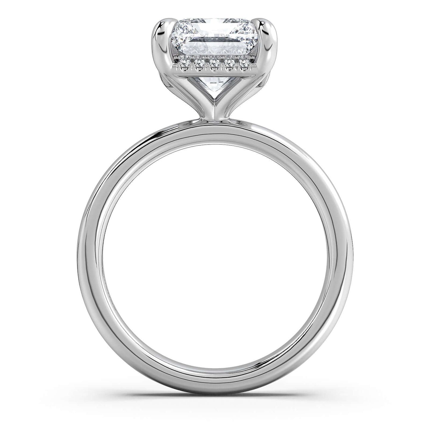 White Gold Radiant Diamond Engagement Ring with Solitaire Band | Waco Diamonds Is Located In Waco, TX | Central Texas' #1 Engagement Ring Store With Lifetime Warranty