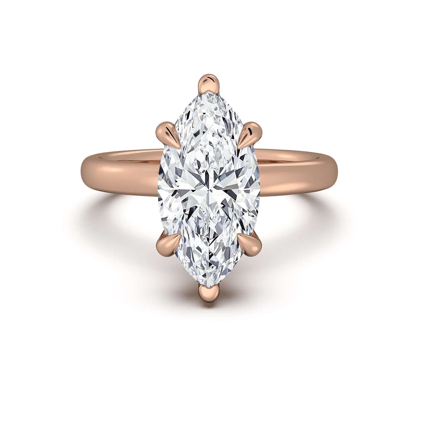 Rose Gold Marquise Diamond Engagement Ring with Solitaire Band | Waco Diamonds Is Located In Waco, TX | Central Texas' #1 Engagement Ring Store With Lifetime Warranty