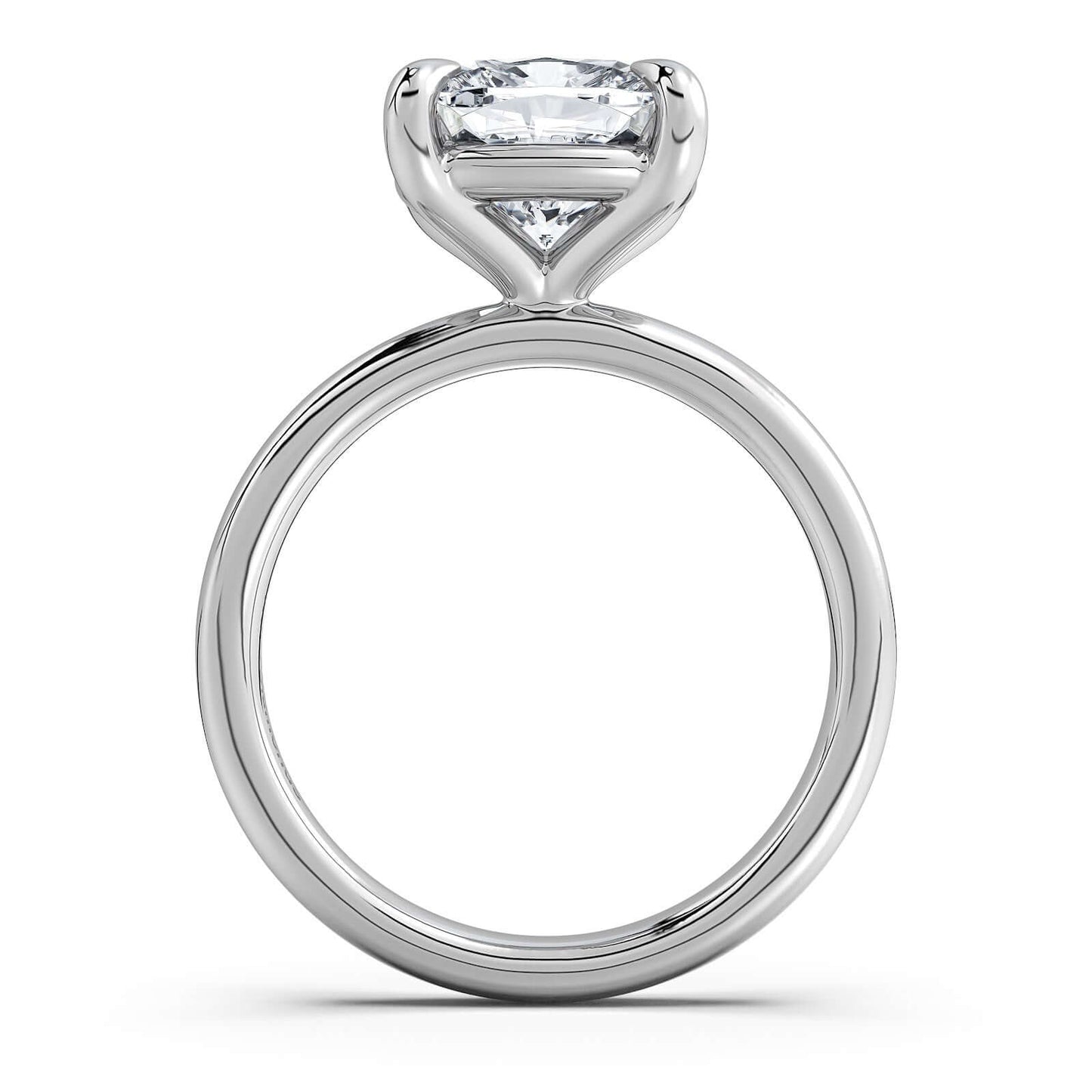 White Gold Cushion Diamond Engagement Ring with Solitaire Band | Waco Diamonds Is Located In Waco, TX | Central Texas' #1 Engagement Ring Store With Lifetime Warranty