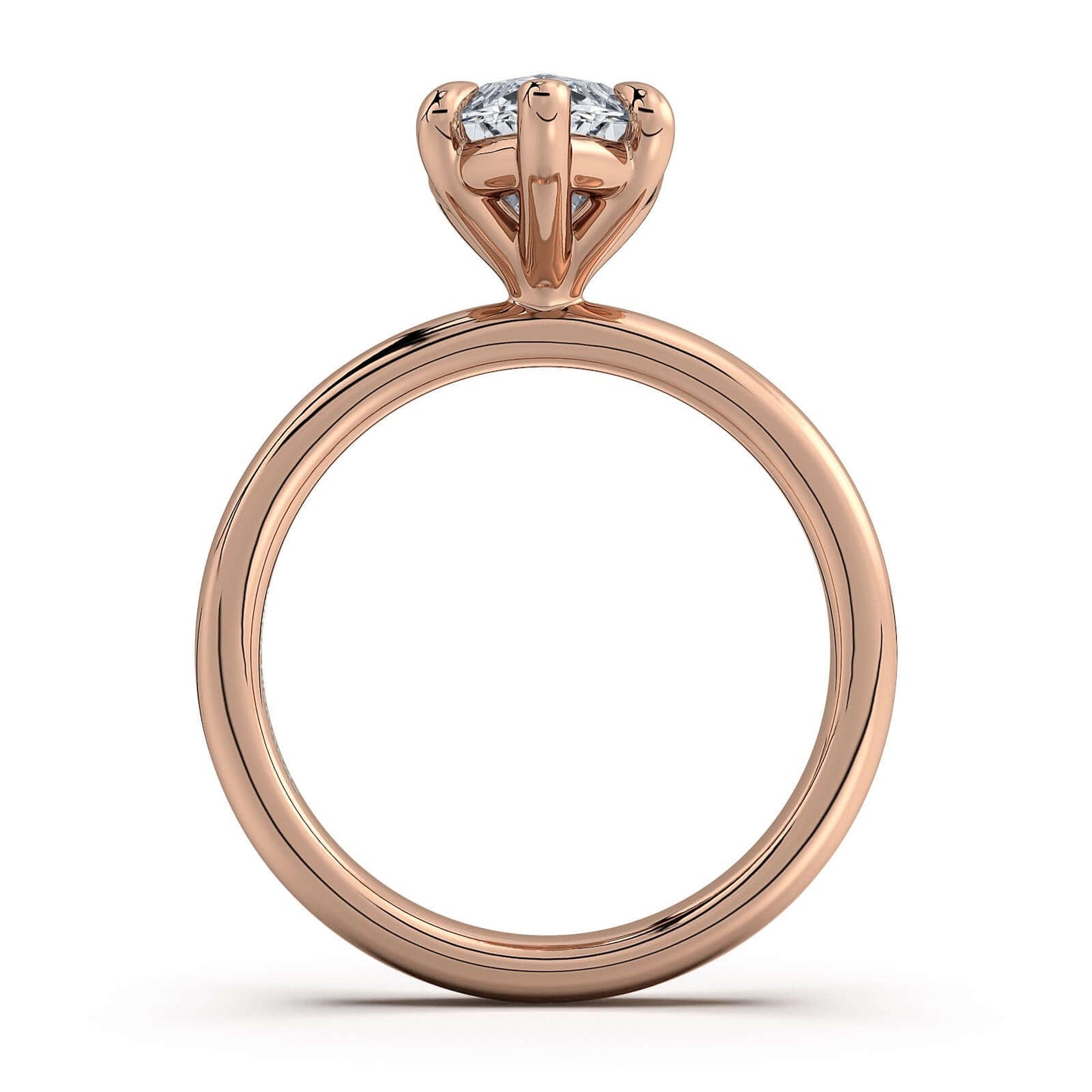 Rose Gold Marquise Diamond Engagement Ring with Solitaire Band | Waco Diamonds Is Located In Waco, TX | Central Texas' #1 Engagement Ring Store With Lifetime Warranty