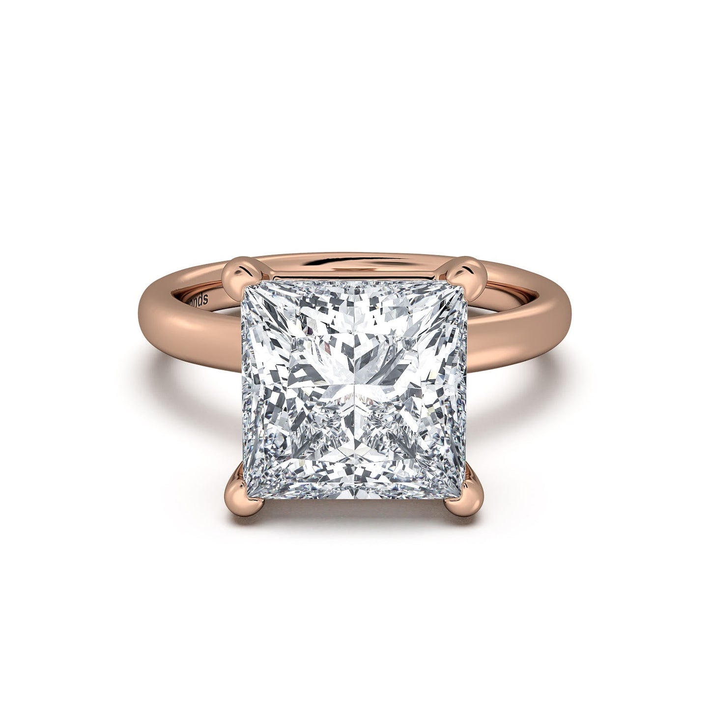 Rose Gold Princess Diamond Engagement Ring with Solitaire Band | Waco Diamonds Is Located In Waco, TX | Central Texas' #1 Engagement Ring Store With Lifetime Warranty