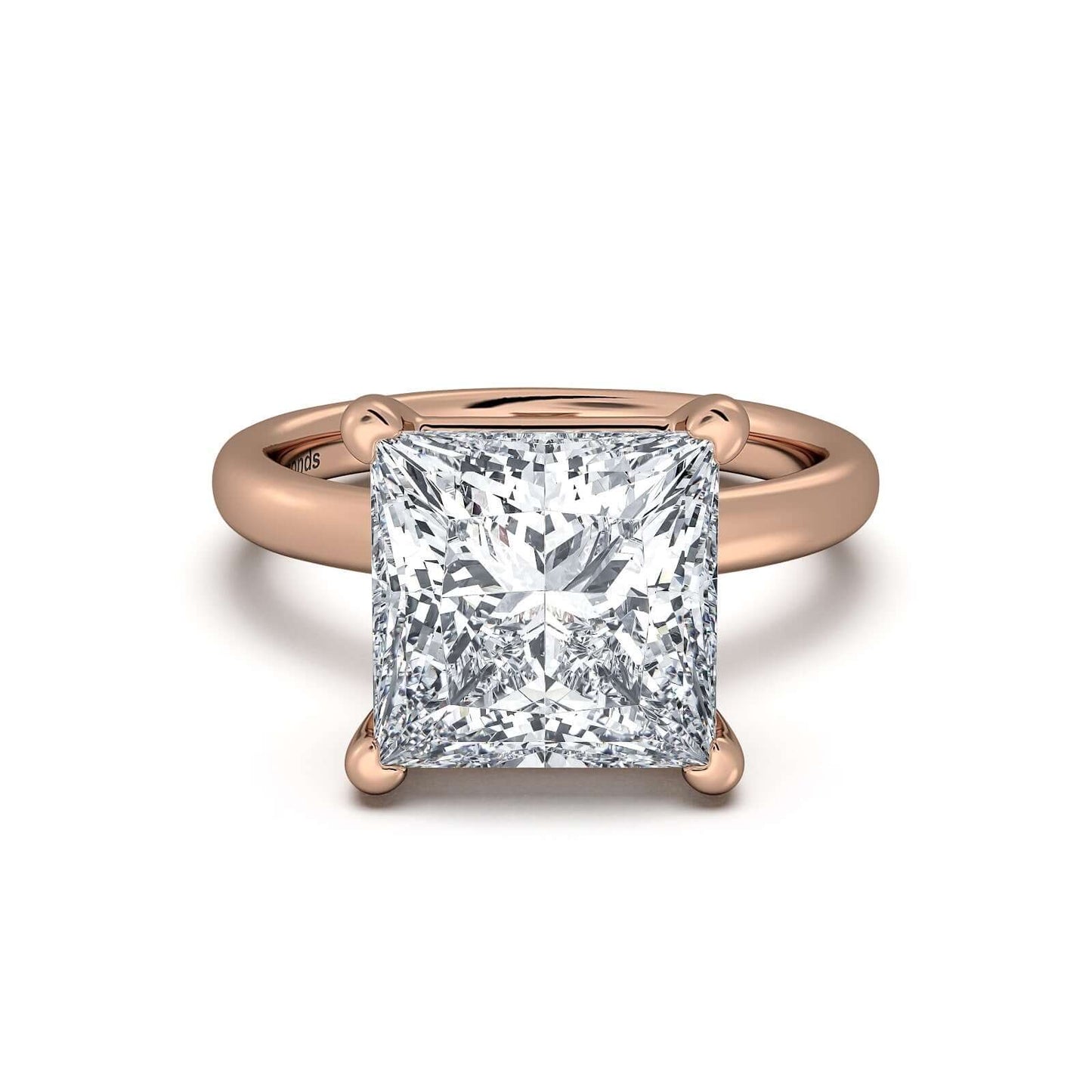 Rose Gold Princess Diamond Engagement Ring with Solitaire Band | Waco Diamonds Is Located In Waco, TX | Central Texas' #1 Engagement Ring Store With Lifetime Warranty