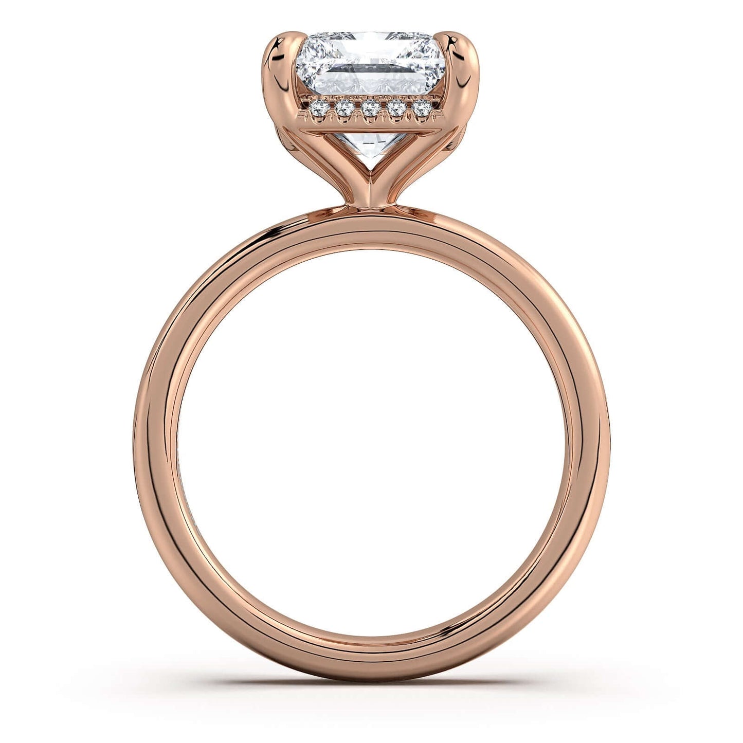 Rose Gold Radiant Diamond Engagement Ring with Solitaire Band | Waco Diamonds Is Located In Waco, TX | Central Texas' #1 Engagement Ring Store With Lifetime Warranty