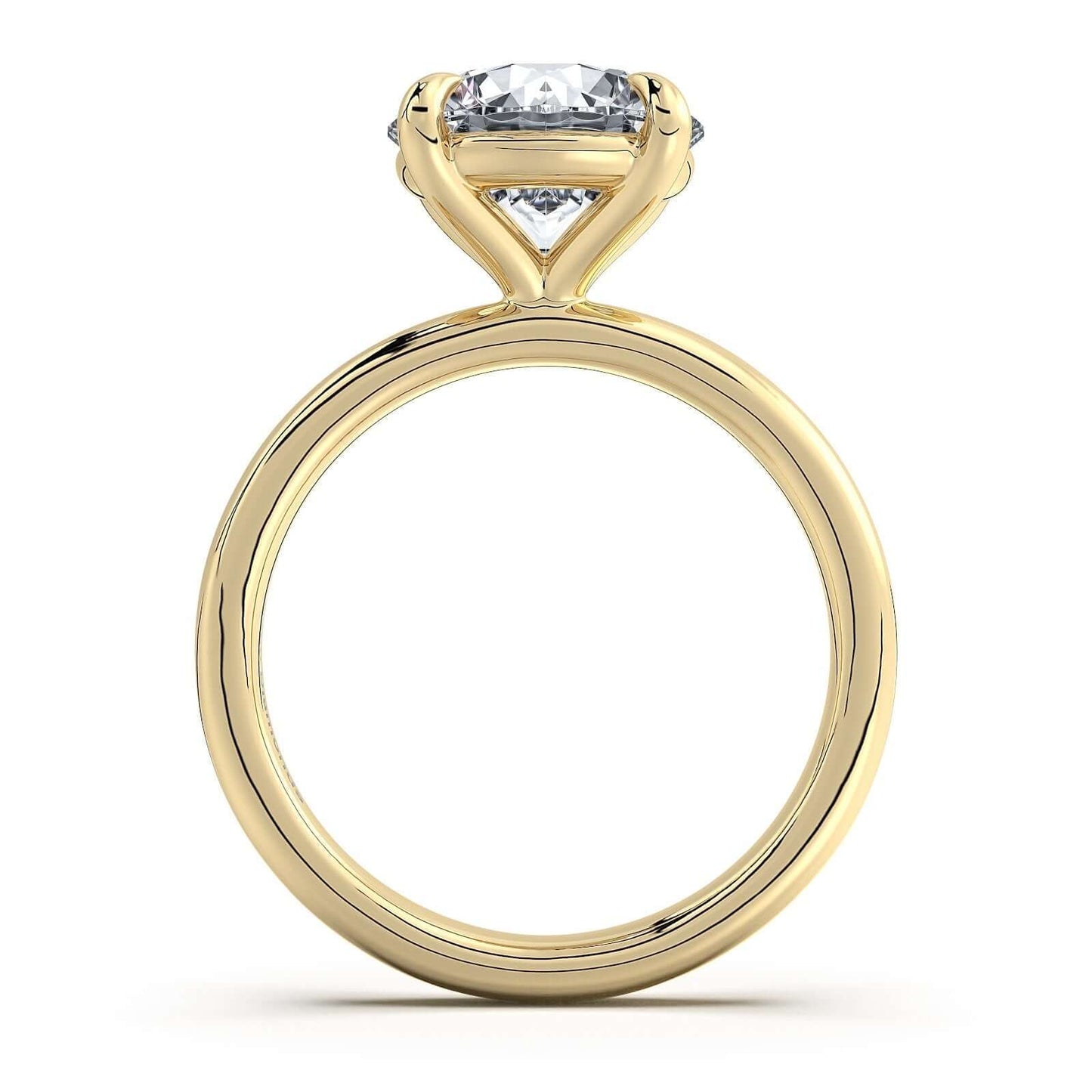 Yellow Gold Round Diamond Engagement Ring with Solitaire Band | Waco Diamonds Is Located In Waco, TX | Central Texas' #1 Engagement Ring Store With Lifetime Warranty