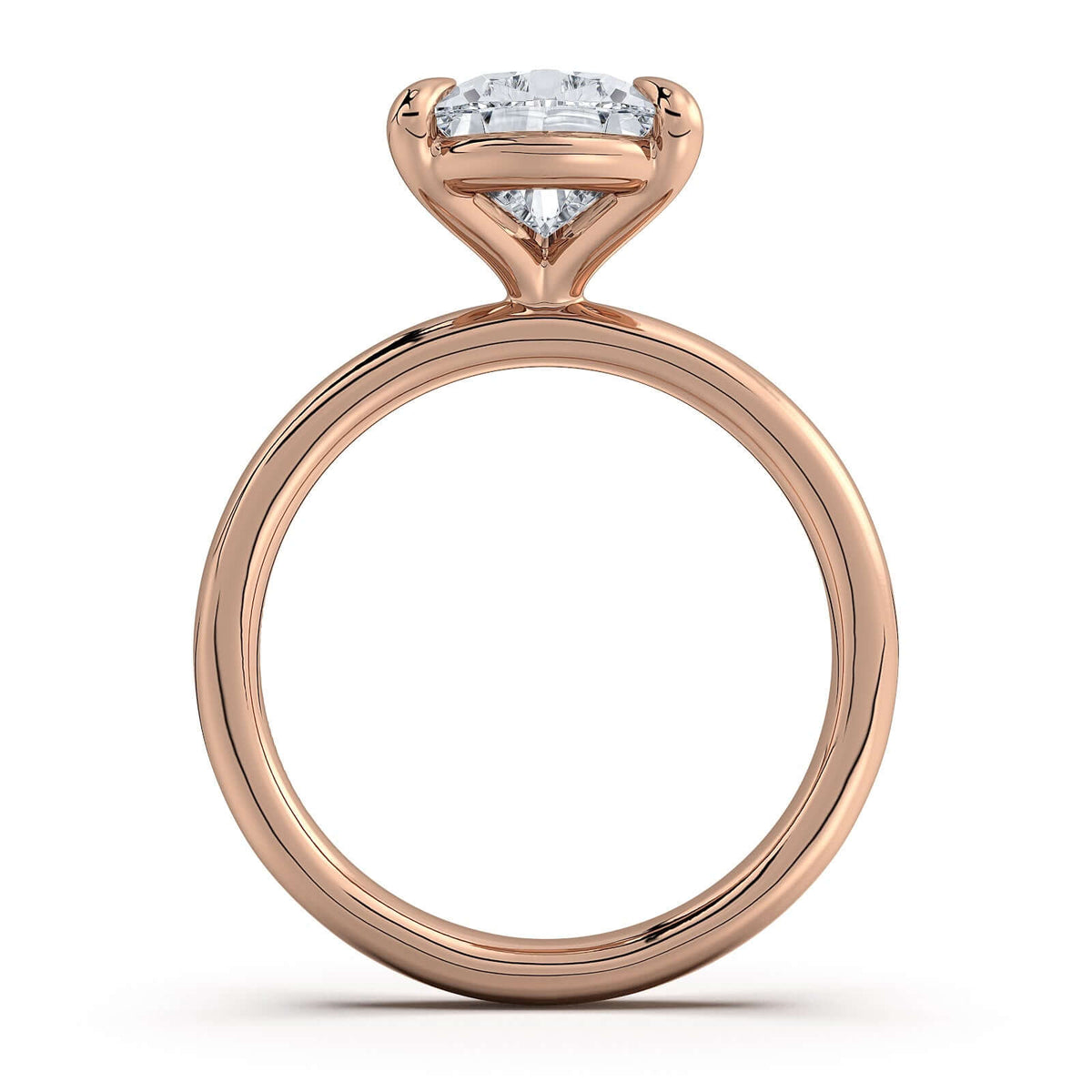 Rose Gold Pear Diamond Engagement Ring with Solitaire Band Profile View | Waco Diamonds Is Located In Waco, TX | Central Texas' #1 Engagement Ring Store With Lifetime Warranty