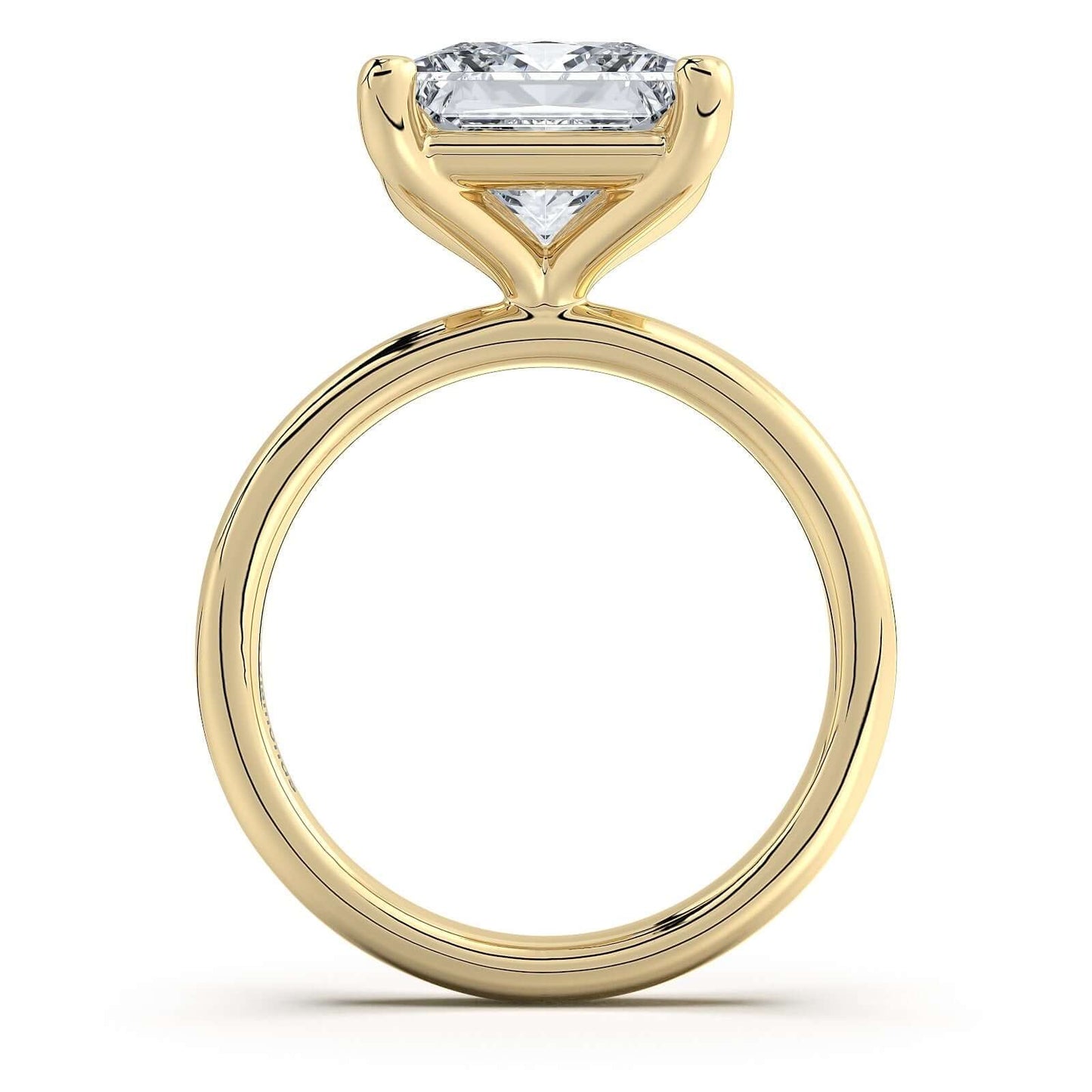 Yellow Gold Princess Diamond Engagement Ring with Solitaire Band | Waco Diamonds Is Located In Waco, TX | Central Texas' #1 Engagement Ring Store With Lifetime Warranty