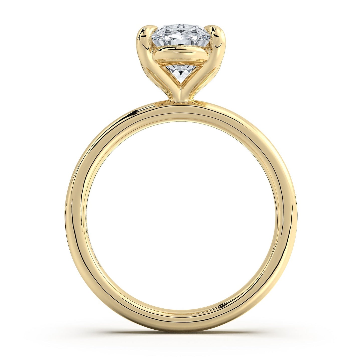 Yellow Gold Oval Diamond Engagement Ring with Solitaire Band | Waco Diamonds Is Located In Waco, TX | Central Texas' #1 Engagement Ring Store With Lifetime Warranty