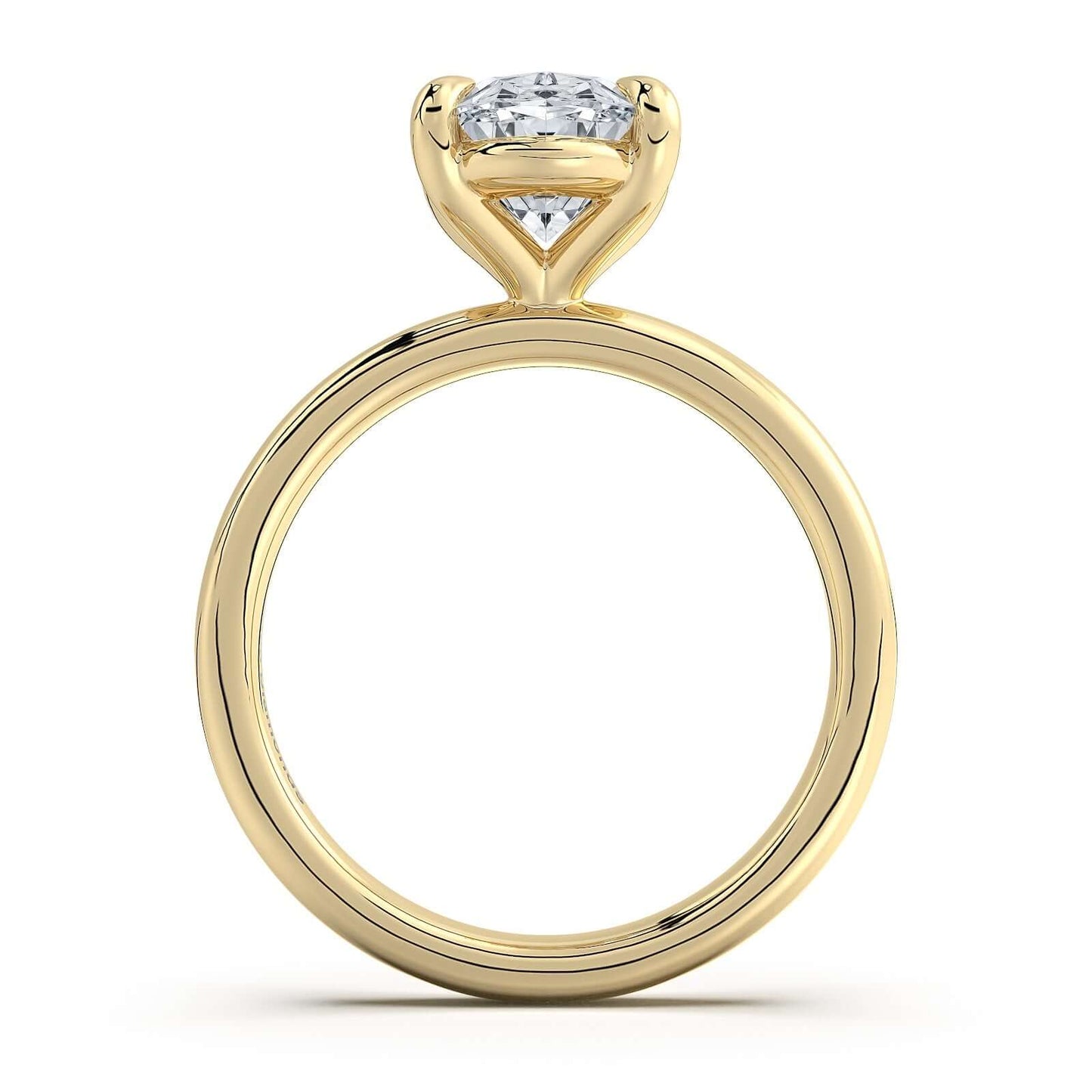 Yellow Gold Oval Diamond Engagement Ring with Solitaire Band | Waco Diamonds Is Located In Waco, TX | Central Texas' #1 Engagement Ring Store With Lifetime Warranty