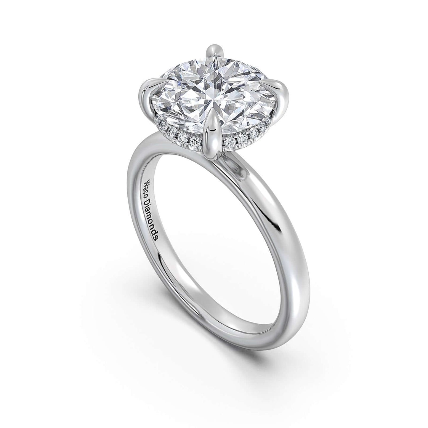 White Gold Round Diamond Engagement Ring with Solitaire Band | Waco Diamonds Is Located In Waco, TX | Central Texas' #1 Engagement Ring Store With Lifetime Warranty