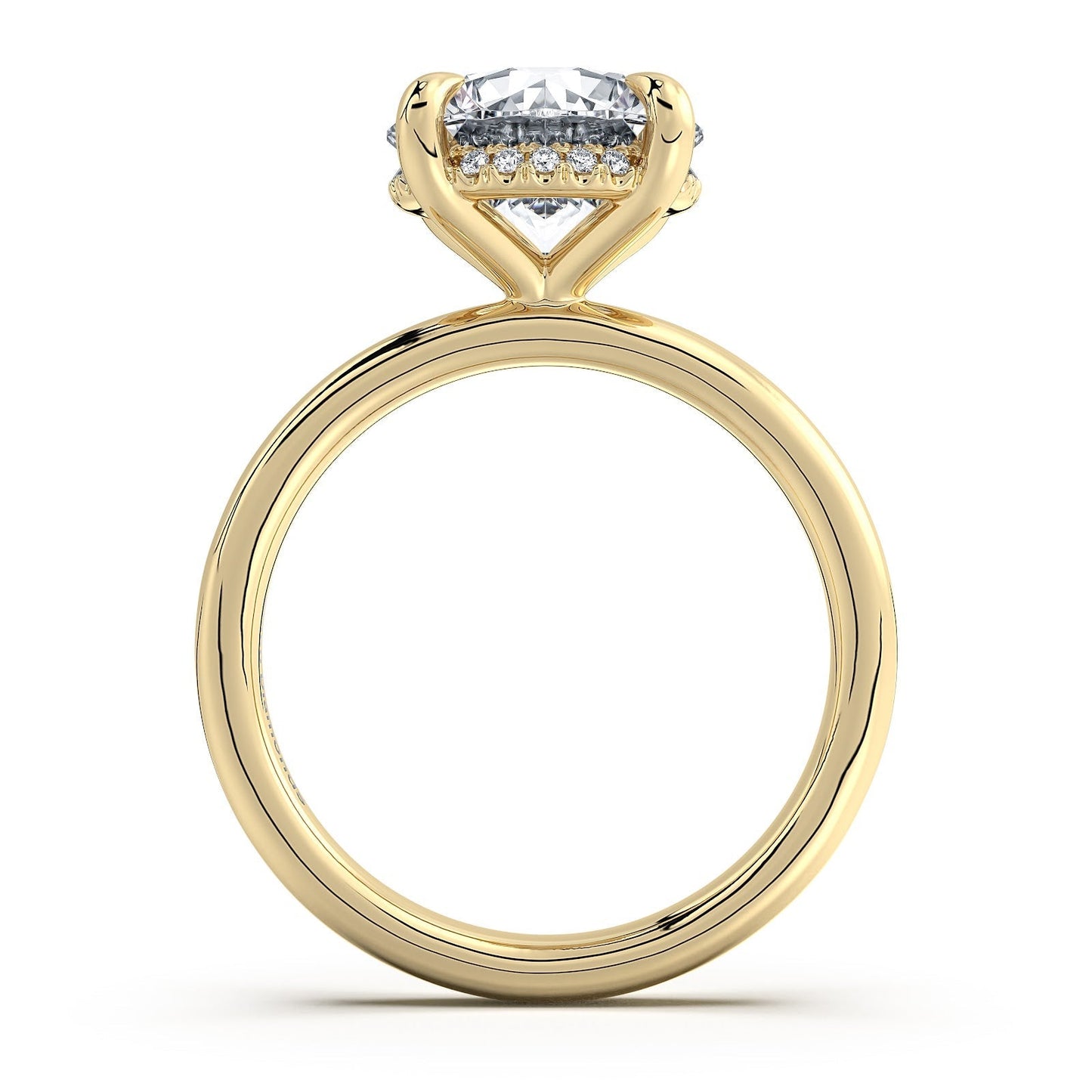 Yellow Gold Round Diamond Engagement Ring with Solitaire Band | Waco Diamonds Is Located In Waco, TX | Central Texas' #1 Engagement Ring Store With Lifetime Warranty