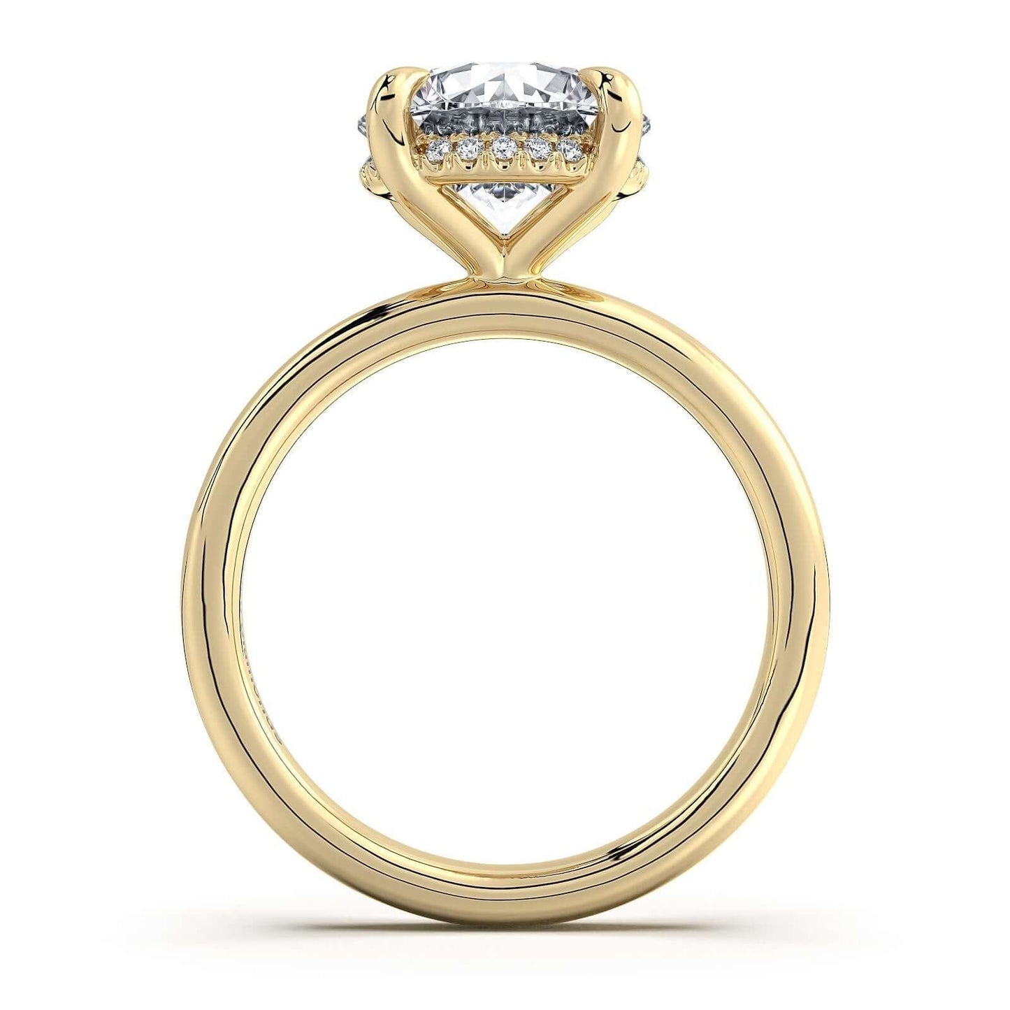 Yellow Gold Round Diamond Engagement Ring with Solitaire Band | Waco Diamonds Is Located In Waco, TX | Central Texas' #1 Engagement Ring Store With Lifetime Warranty