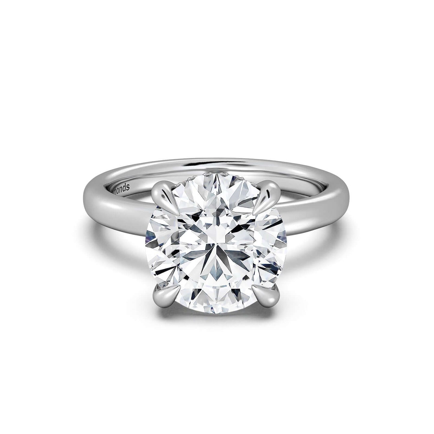 White Gold Round Diamond Engagement Ring with Solitaire Band | Waco Diamonds Is Located In Waco, TX | Central Texas' #1 Engagement Ring Store With Lifetime Warranty