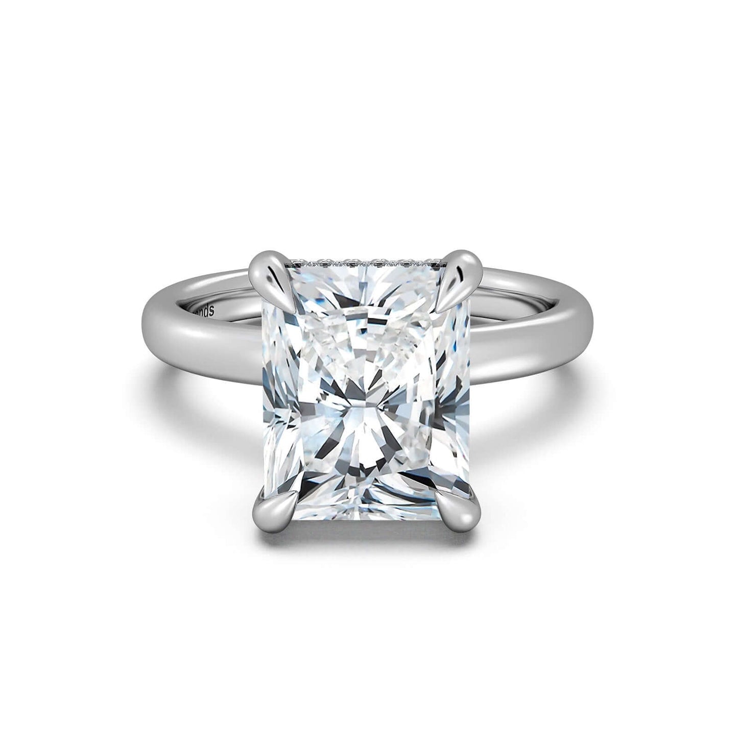 White Gold Radiant Diamond Engagement Ring with Solitaire Band | Waco Diamonds Is Located In Waco, TX | Central Texas' #1 Engagement Ring Store With Lifetime Warranty
