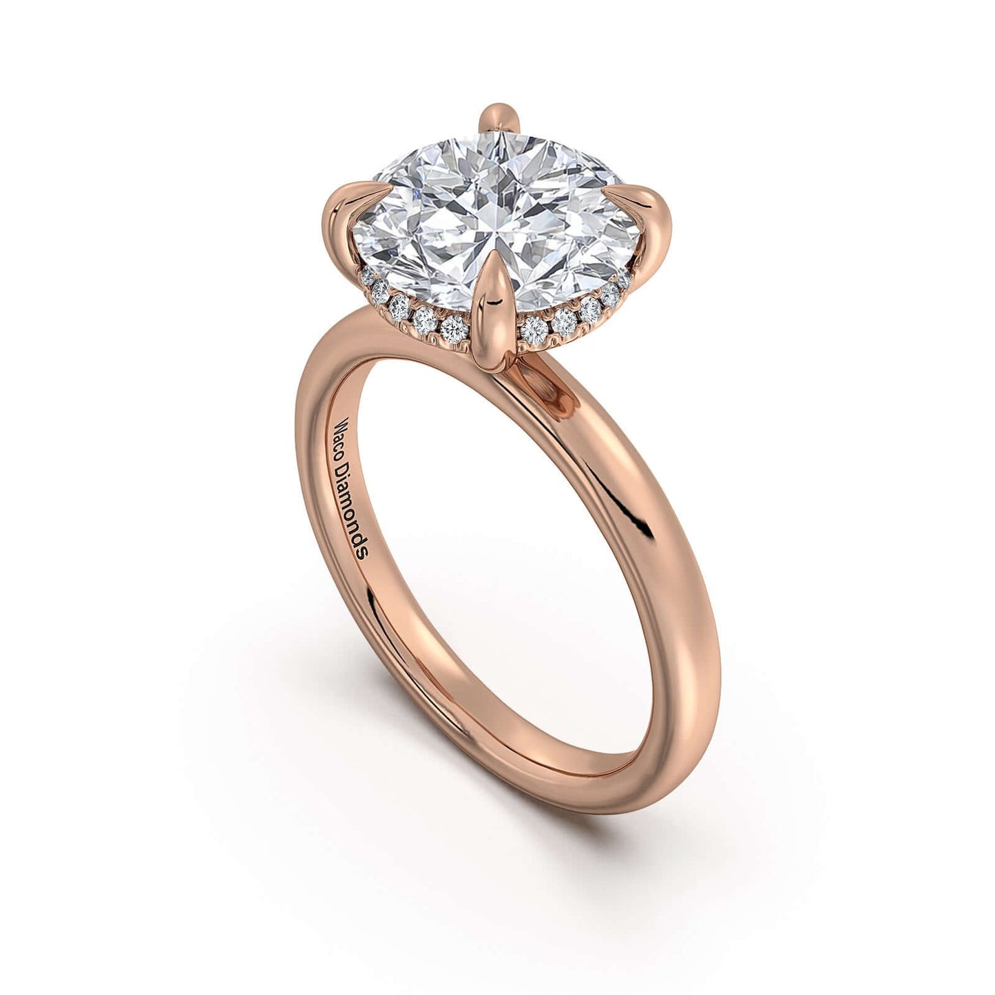 Rose Gold Round Diamond Engagement Ring with Solitaire Band | Waco Diamonds Is Located In Waco, TX | Central Texas' #1 Engagement Ring Store With Lifetime Warranty