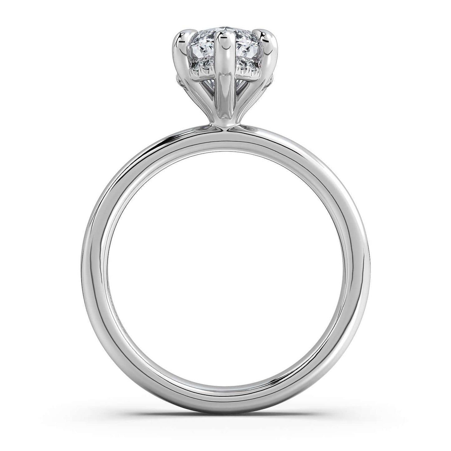 White Gold Marquise Diamond Engagement Ring with Solitaire Band | Waco Diamonds Is Located In Waco, TX | Central Texas' #1 Engagement Ring Store With Lifetime Warranty