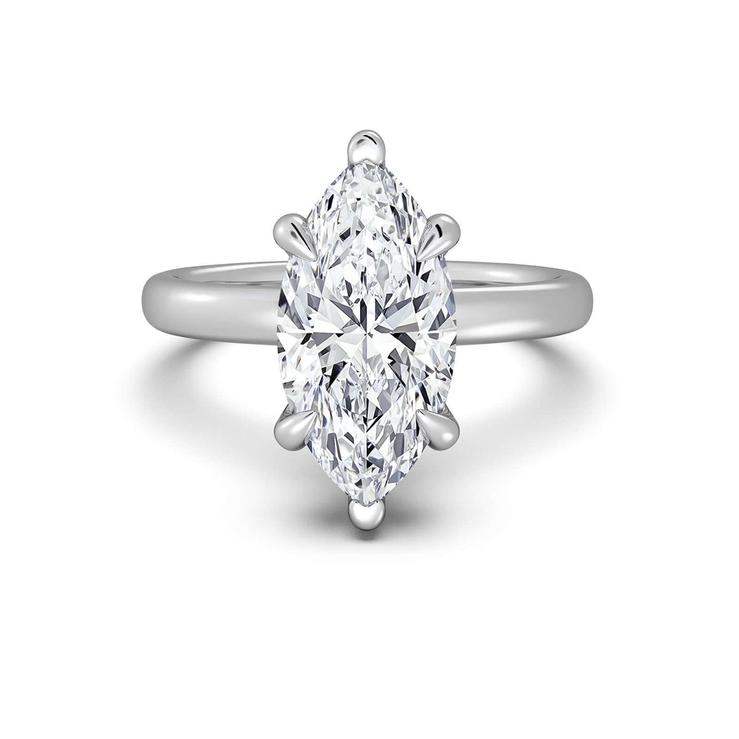 White Gold Marquise Diamond Engagement Ring with Solitaire Band | Waco Diamonds Is Located In Waco, TX | Central Texas' #1 Engagement Ring Store With Lifetime Warranty