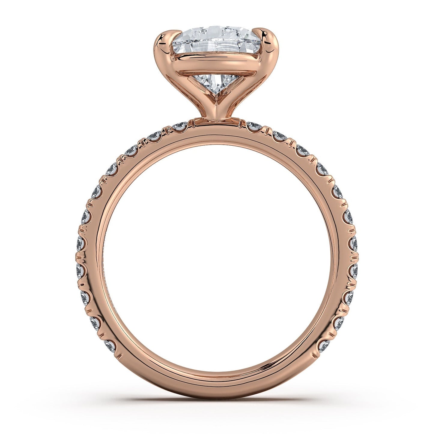 Rose Gold Pear Diamond Engagement Ring with Pave Band | Waco Diamonds Is Located In Waco, TX | Central Texas' #1 Engagement Ring Store With Lifetime Warranty