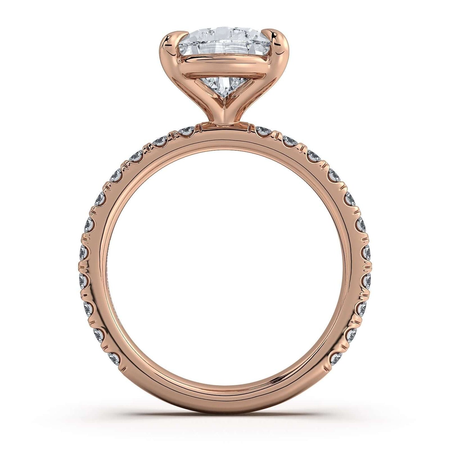 Rose Gold Pear Diamond Engagement Ring with Pave Band | Waco Diamonds Is Located In Waco, TX | Central Texas' #1 Engagement Ring Store With Lifetime Warranty
