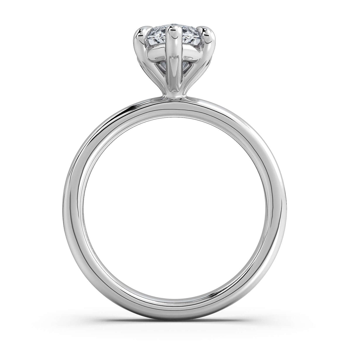 White Gold Marquise Diamond Engagement Ring with Solitaire Band | Waco Diamonds Is Located In Waco, TX | Central Texas' #1 Engagement Ring Store With Lifetime Warranty