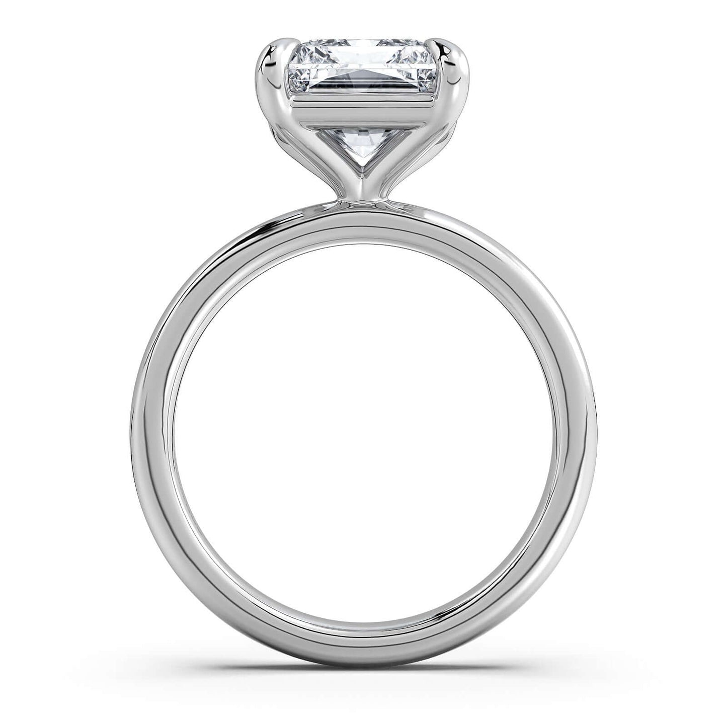 White Gold Radiant Diamond Engagement Ring with Solitaire Band | Waco Diamonds Is Located In Waco, TX | Central Texas' #1 Engagement Ring Store With Lifetime Warranty