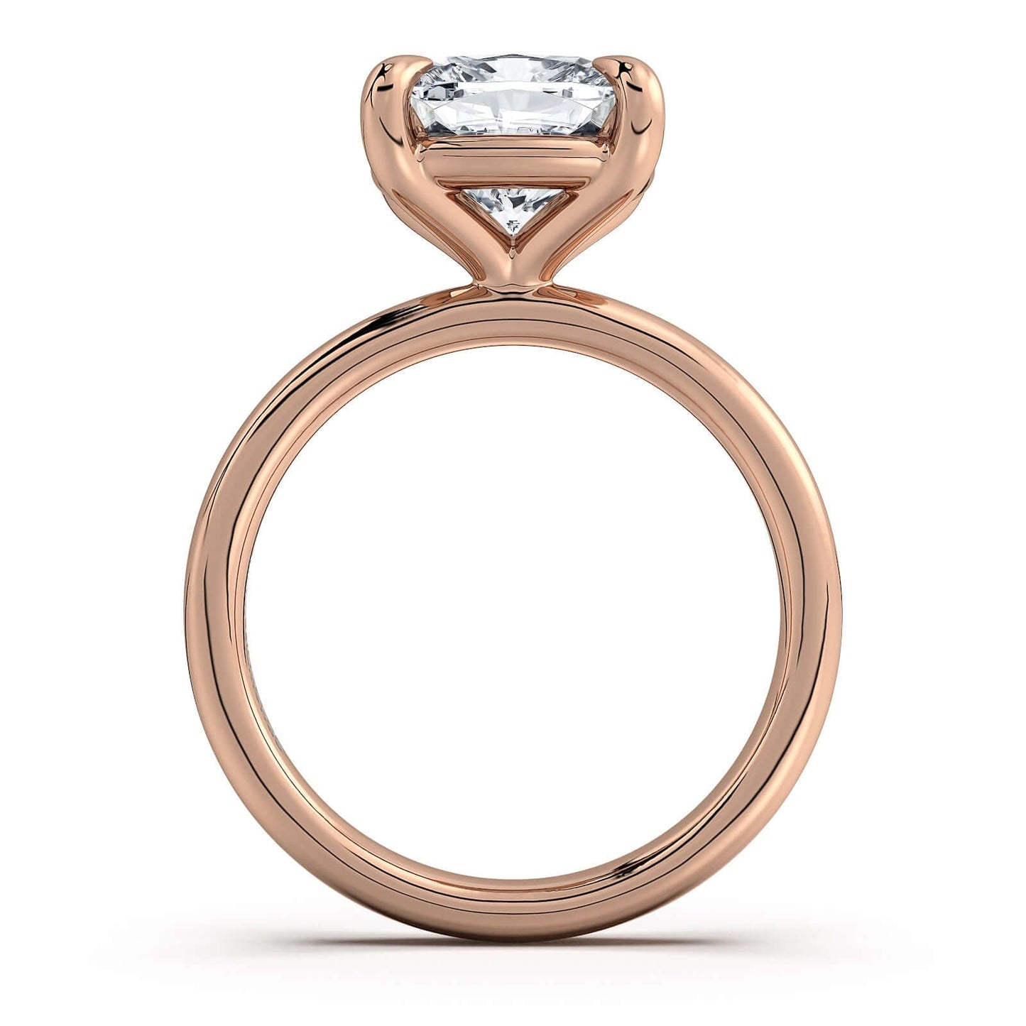 Rose Gold Cushion Diamond Engagement Ring with Solitaire Band | Waco Diamonds Is Located In Waco, TX | Central Texas' #1 Engagement Ring Store With Lifetime Warranty