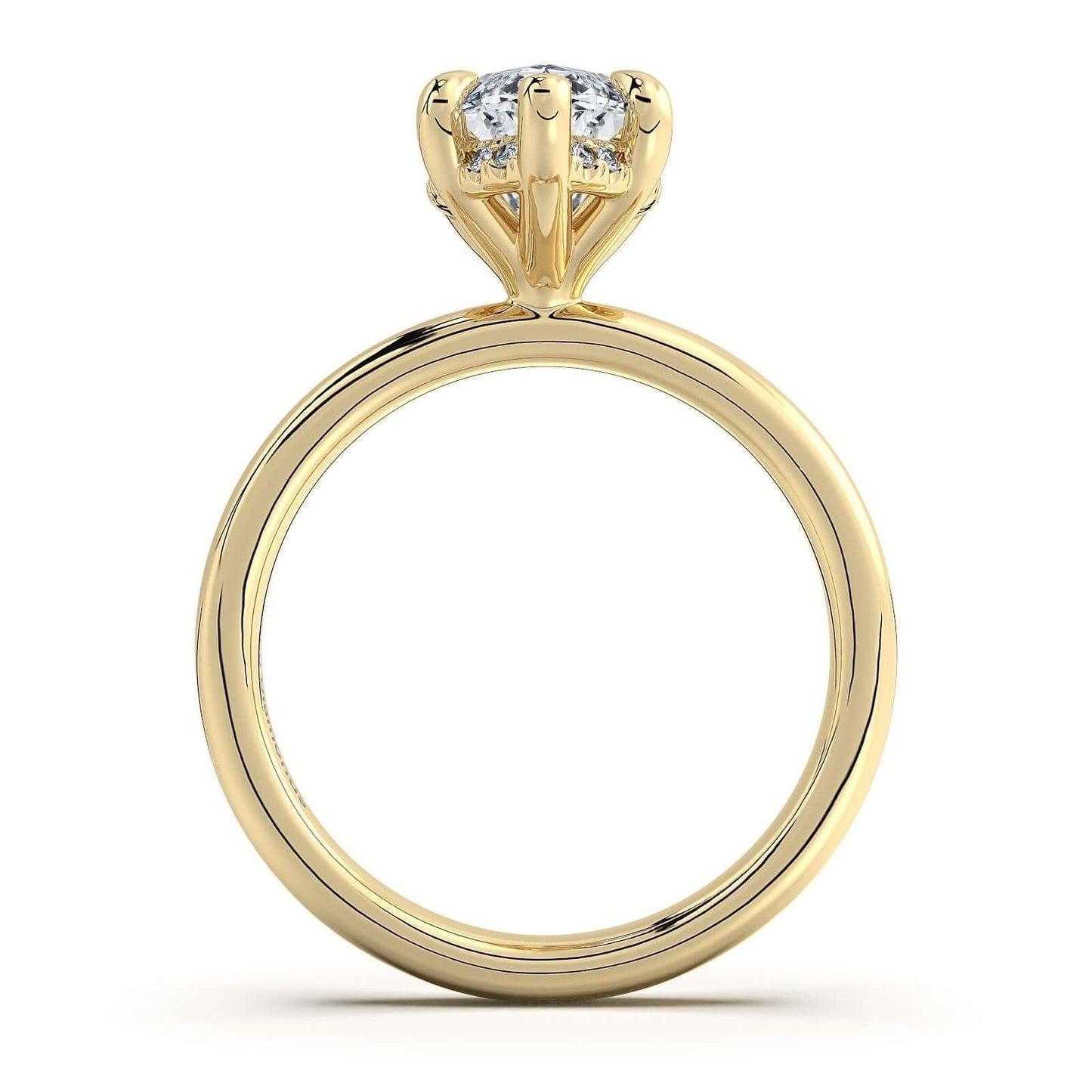 Yellow Gold Marquise Diamond Engagement Ring with Solitaire Band | Waco Diamonds Is Located In Waco, TX | Central Texas' #1 Engagement Ring Store With Lifetime Warranty