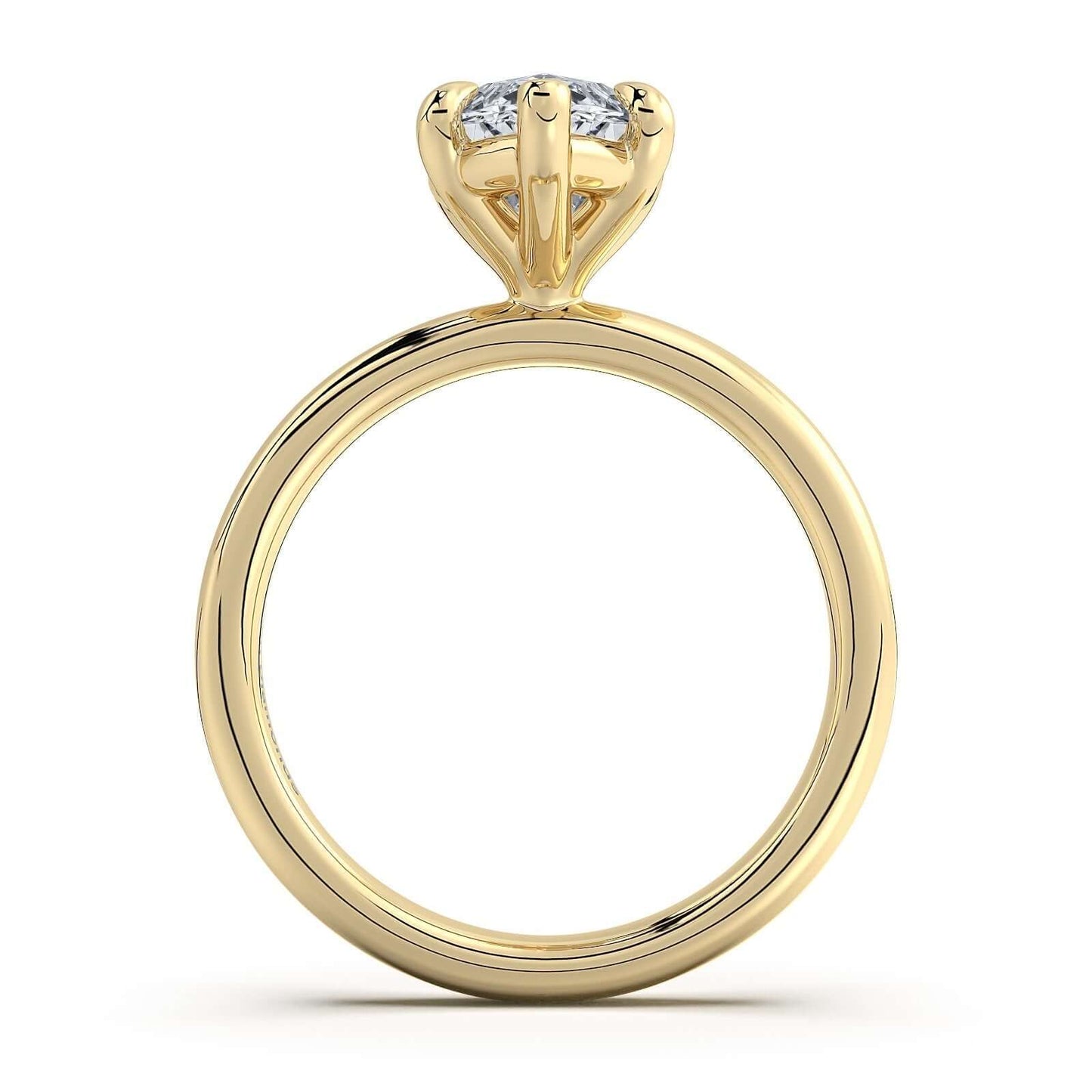 Yellow Gold Marquise Diamond Engagement Ring with Solitaire Band | Waco Diamonds Is Located In Waco, TX | Central Texas' #1 Engagement Ring Store With Lifetime Warranty