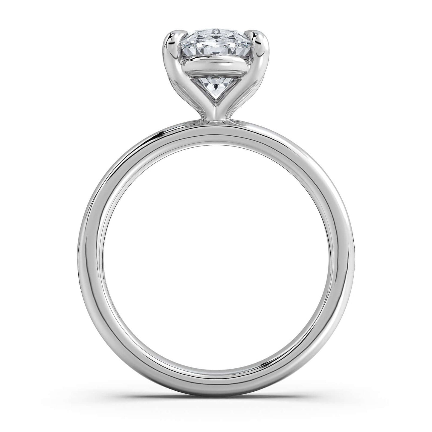 White Gold Oval Diamond Engagement Ring with Solitaire Band | Waco Diamonds Is Located In Waco, TX | Central Texas' #1 Engagement Ring Store With Lifetime Warranty