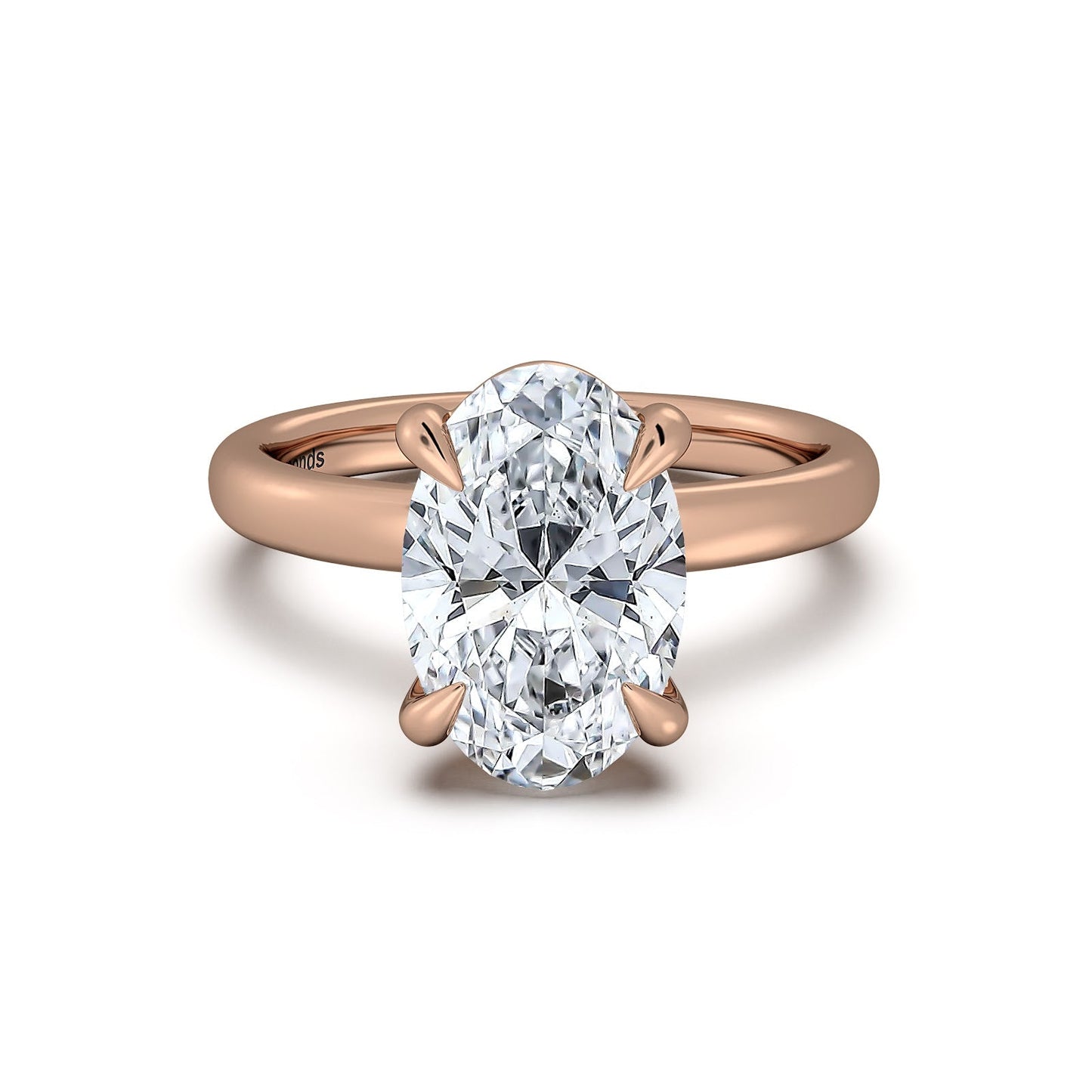 Rose Gold Oval Diamond Engagement Ring with Solitaire Band | Waco Diamonds Is Located In Waco, TX | Central Texas' #1 Engagement Ring Store With Lifetime Warranty