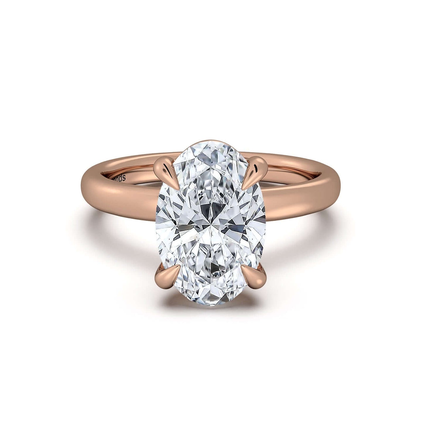 Rose Gold Oval Diamond Engagement Ring with Solitaire Band | Waco Diamonds Is Located In Waco, TX | Central Texas' #1 Engagement Ring Store With Lifetime Warranty