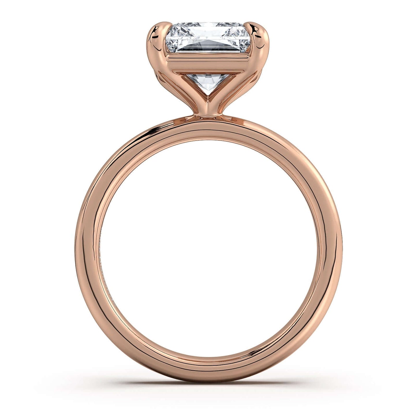 Rose Gold Radiant Diamond Engagement Ring with Solitaire Band | Waco Diamonds Is Located In Waco, TX | Central Texas' #1 Engagement Ring Store With Lifetime Warranty