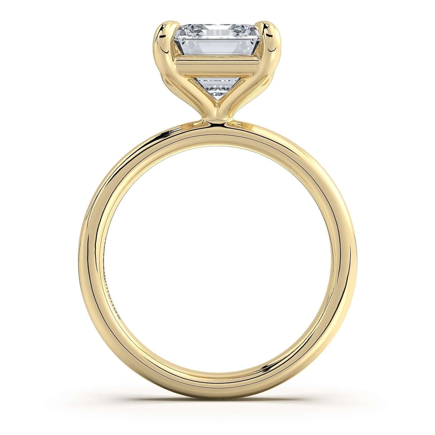 Yellow Gold Emerald Diamond Engagement Ring with Solitaire Band | Waco Diamonds Is Located In Waco, TX | Central Texas' #1 Engagement Ring Store With Lifetime Warranty
