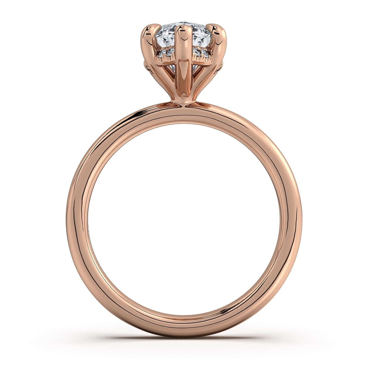 Rose Gold Marquise Diamond Engagement Ring with Solitaire Band | Waco Diamonds Is Located In Waco, TX | Central Texas' #1 Engagement Ring Store With Lifetime Warranty