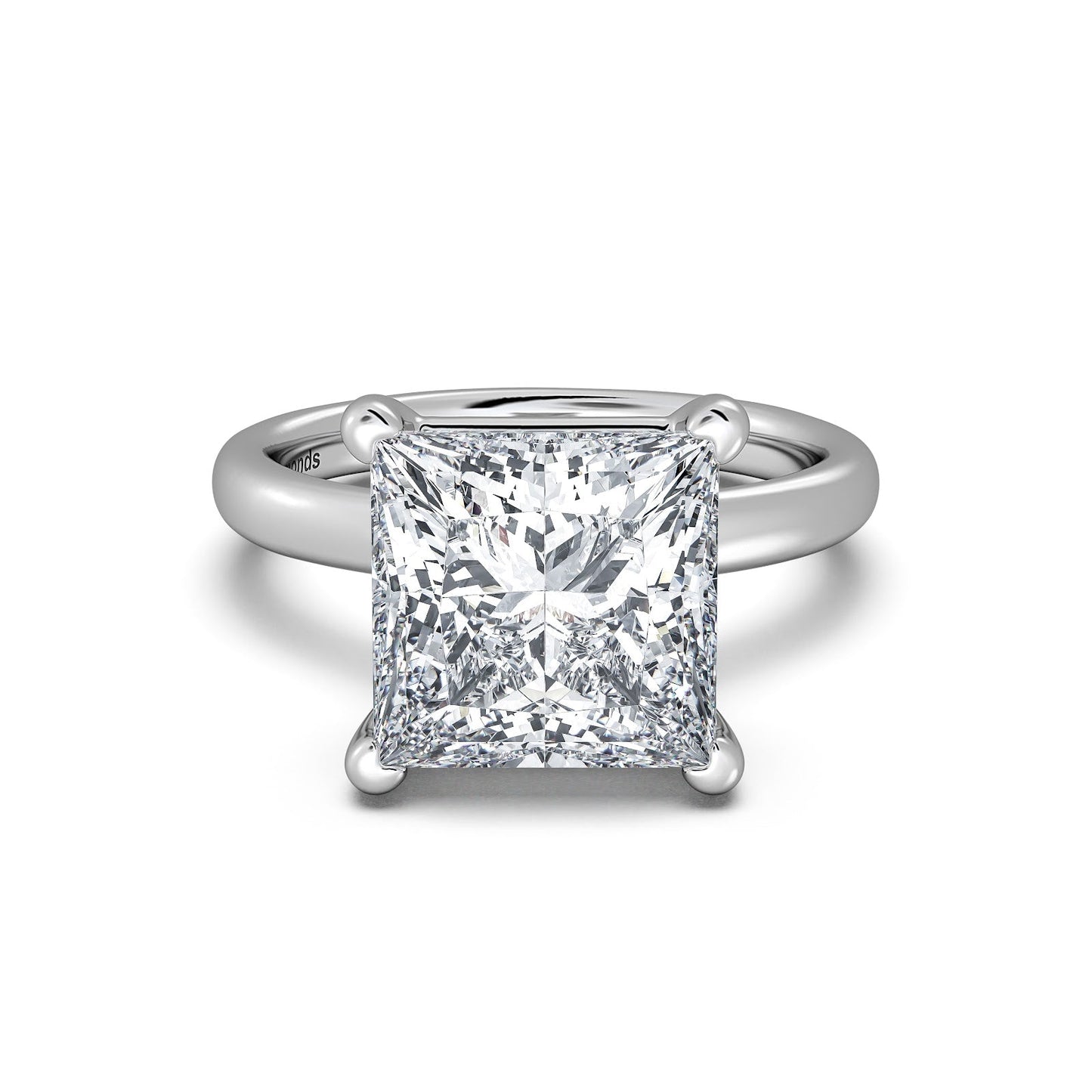 White Gold Princess Diamond Engagement Ring with Solitaire Band | Waco Diamonds Is Located In Waco, TX | Central Texas' #1 Engagement Ring Store With Lifetime Warranty