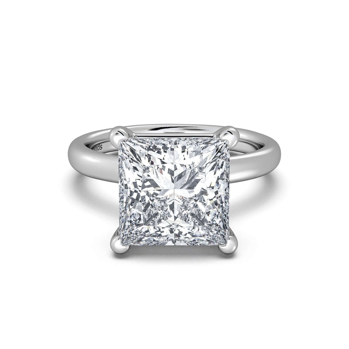 White Gold Princess Diamond Engagement Ring with Solitaire Band | Waco Diamonds Is Located In Waco, TX | Central Texas' #1 Engagement Ring Store With Lifetime Warranty