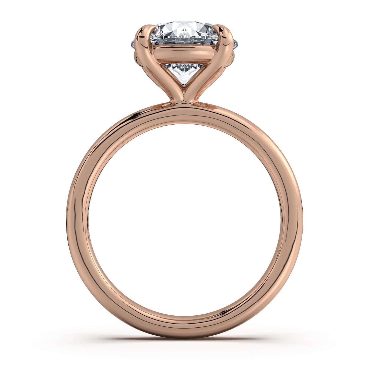 Rose Gold Round Diamond Engagement Ring with Solitaire Band | Waco Diamonds Is Located In Waco, TX | Central Texas' #1 Engagement Ring Store With Lifetime Warranty