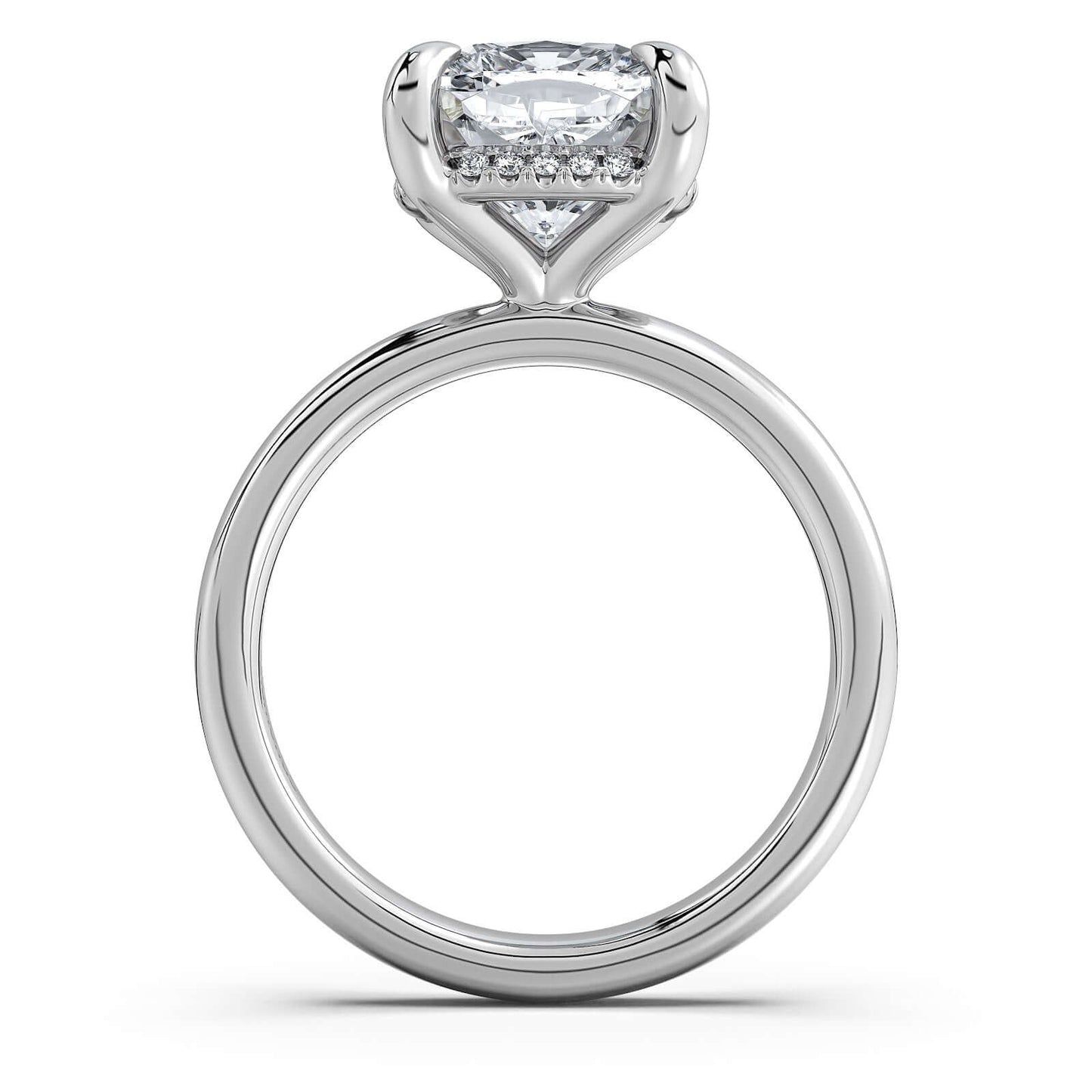White Gold Cushion Diamond Engagement Ring with Solitaire Band | Waco Diamonds Is Located In Waco, TX | Central Texas' #1 Engagement Ring Store With Lifetime Warranty