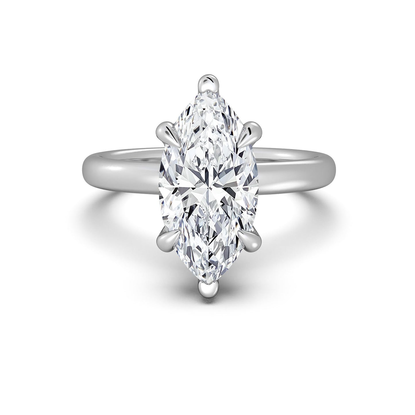White Gold Marquise Diamond Engagement Ring with Solitaire Band | Waco Diamonds Is Located In Waco, TX | Central Texas' #1 Engagement Ring Store With Lifetime Warranty