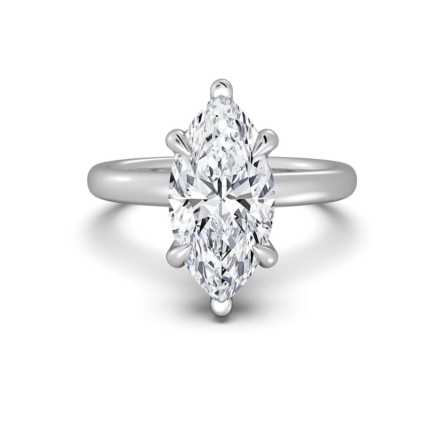 White Gold Marquise Diamond Engagement Ring with Solitaire Band | Waco Diamonds Is Located In Waco, TX | Central Texas' #1 Engagement Ring Store With Lifetime Warranty