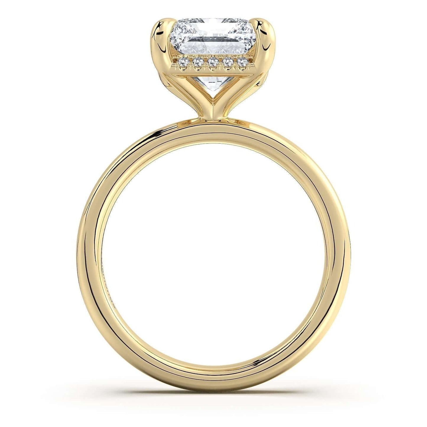 Yellow Gold Radiant Diamond Engagement Ring with Solitaire Band | Waco Diamonds Is Located In Waco, TX | Central Texas' #1 Engagement Ring Store With Lifetime Warranty