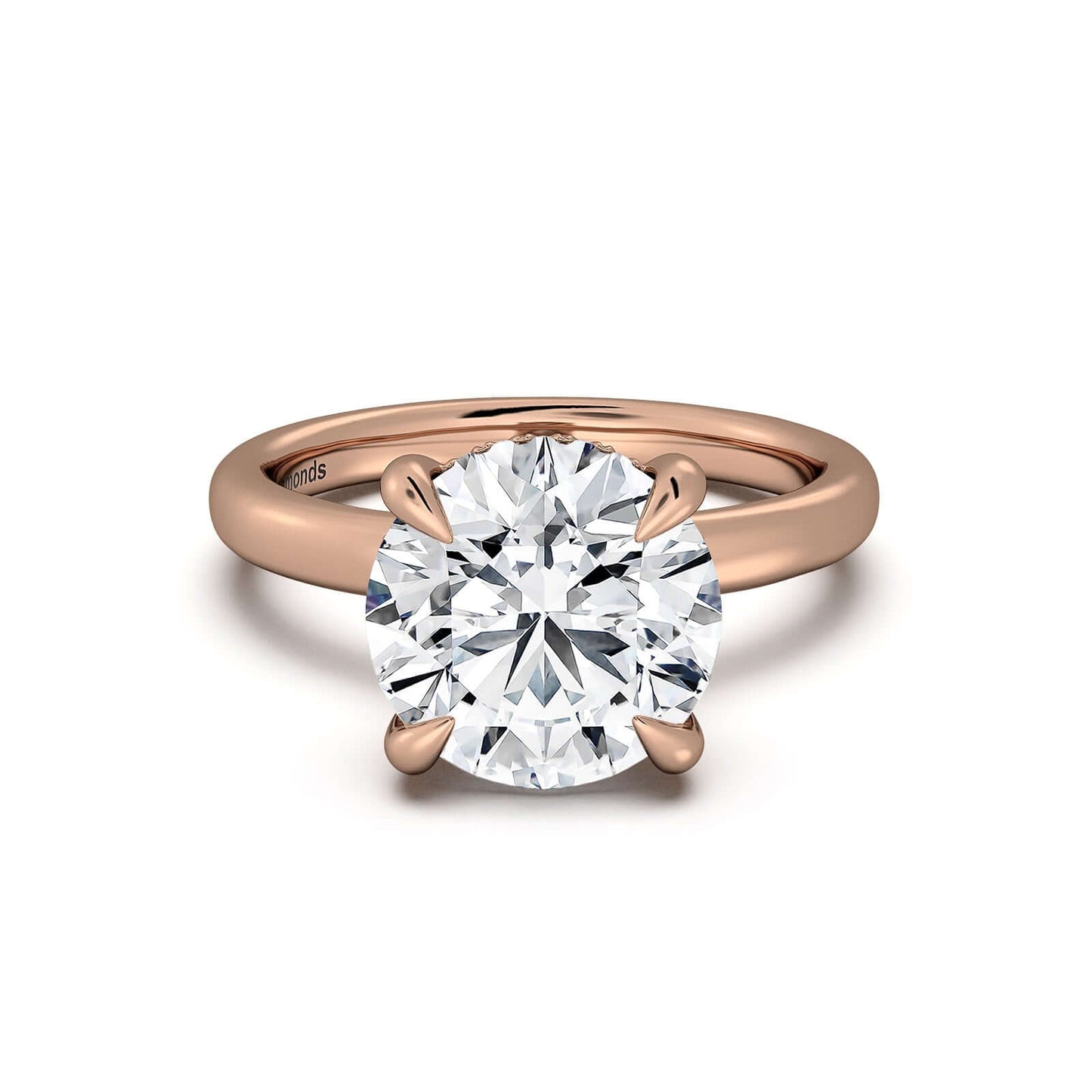 Rose Gold Round Diamond Engagement Ring with Solitaire Band | Waco Diamonds Is Located In Waco, TX | Central Texas' #1 Engagement Ring Store With Lifetime Warranty