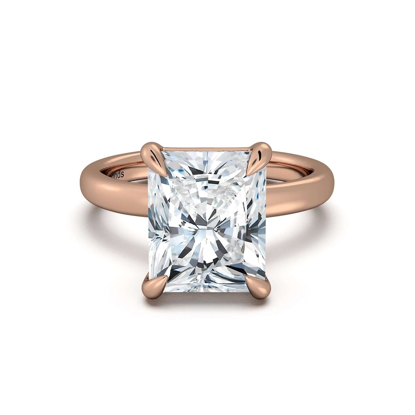 Rose Gold Radiant Diamond Engagement Ring with Solitaire Band | Waco Diamonds Is Located In Waco, TX | Central Texas' #1 Engagement Ring Store With Lifetime Warranty