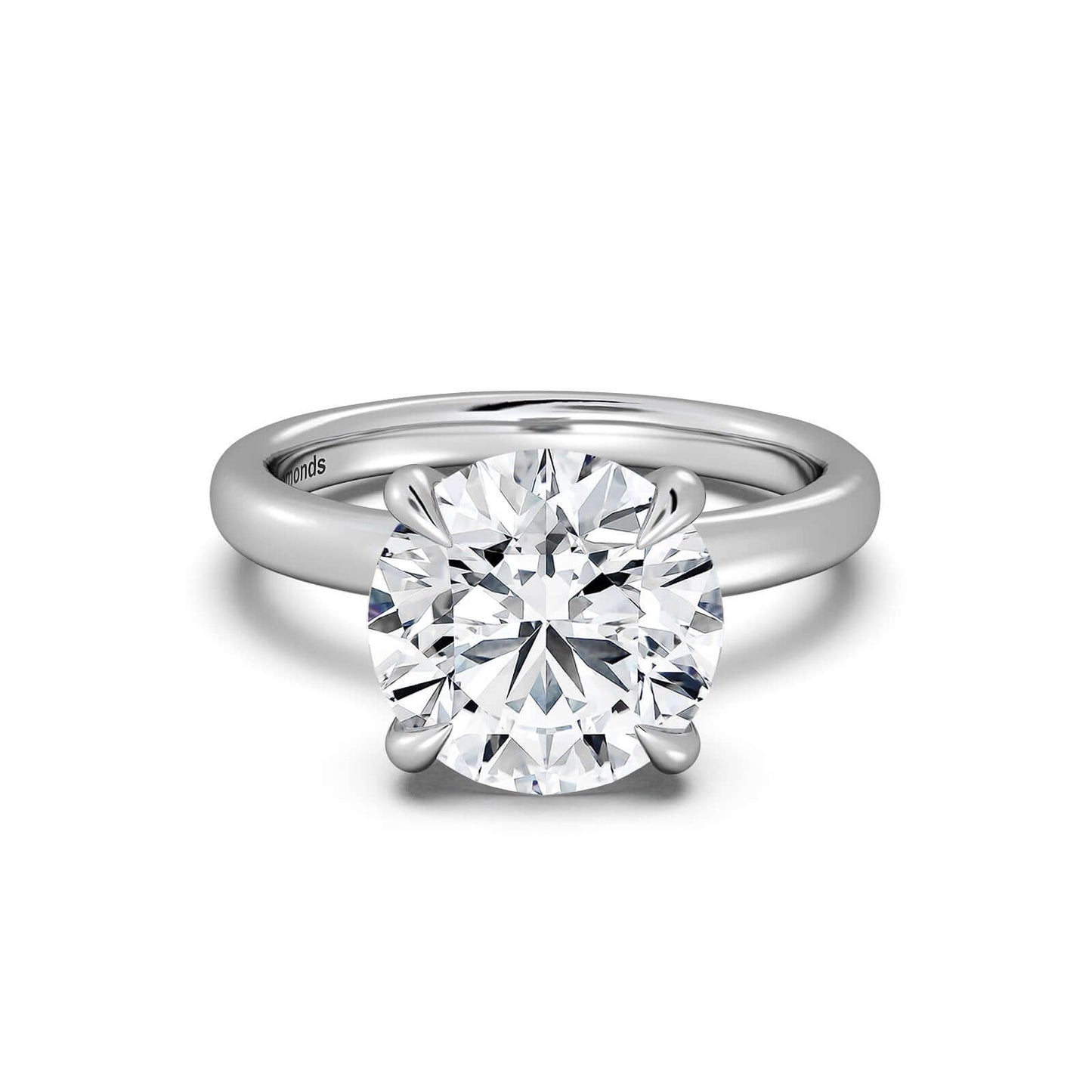 White Gold Round Diamond Engagement Ring with Solitaire Band | Waco Diamonds Is Located In Waco, TX | Central Texas' #1 Engagement Ring Store With Lifetime Warranty