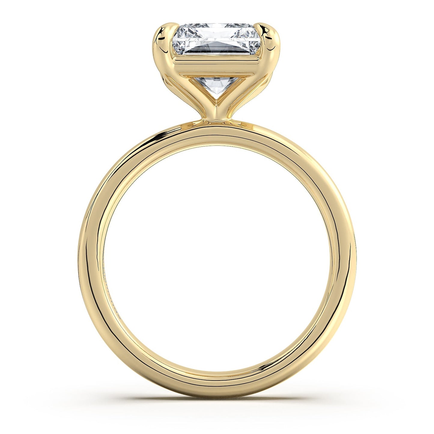 Yellow Gold Radiant Diamond Engagement Ring with Solitaire Band | Waco Diamonds Is Located In Waco, TX | Central Texas' #1 Engagement Ring Store With Lifetime Warranty