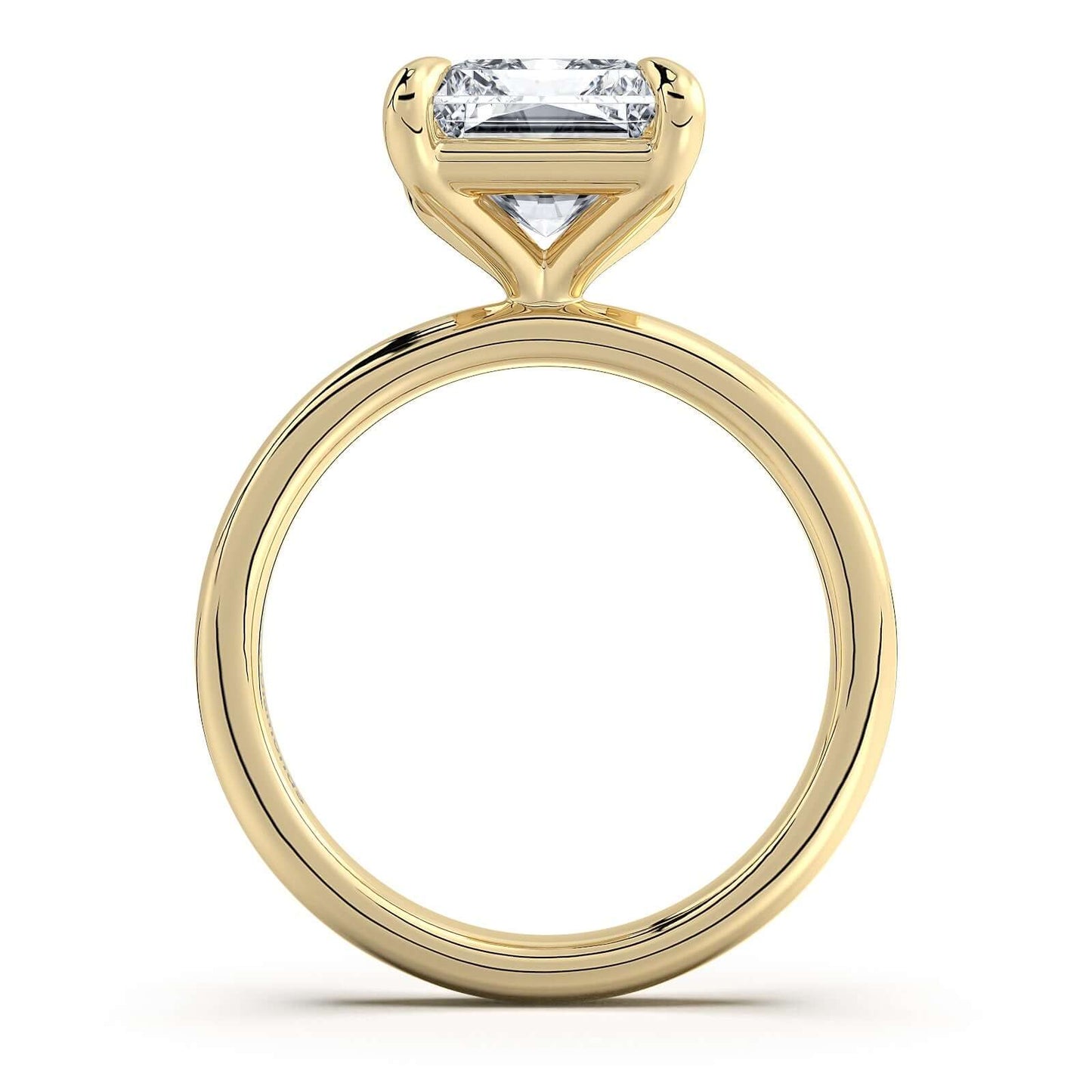 Yellow Gold Radiant Diamond Engagement Ring with Solitaire Band | Waco Diamonds Is Located In Waco, TX | Central Texas' #1 Engagement Ring Store With Lifetime Warranty