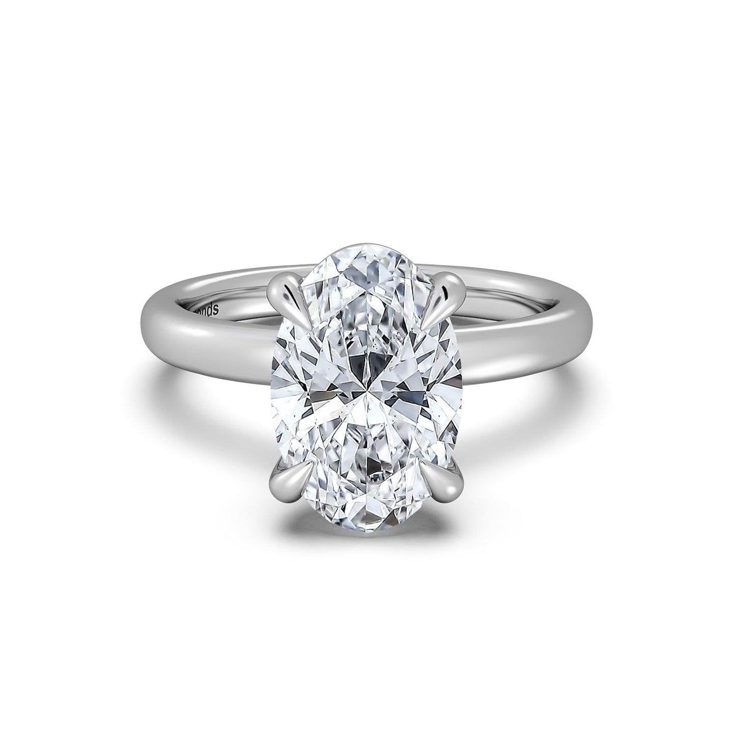 White Gold Oval Diamond Engagement Ring with Solitaire Band | Waco Diamonds Is Located In Waco, TX | Central Texas' #1 Engagement Ring Store With Lifetime Warranty