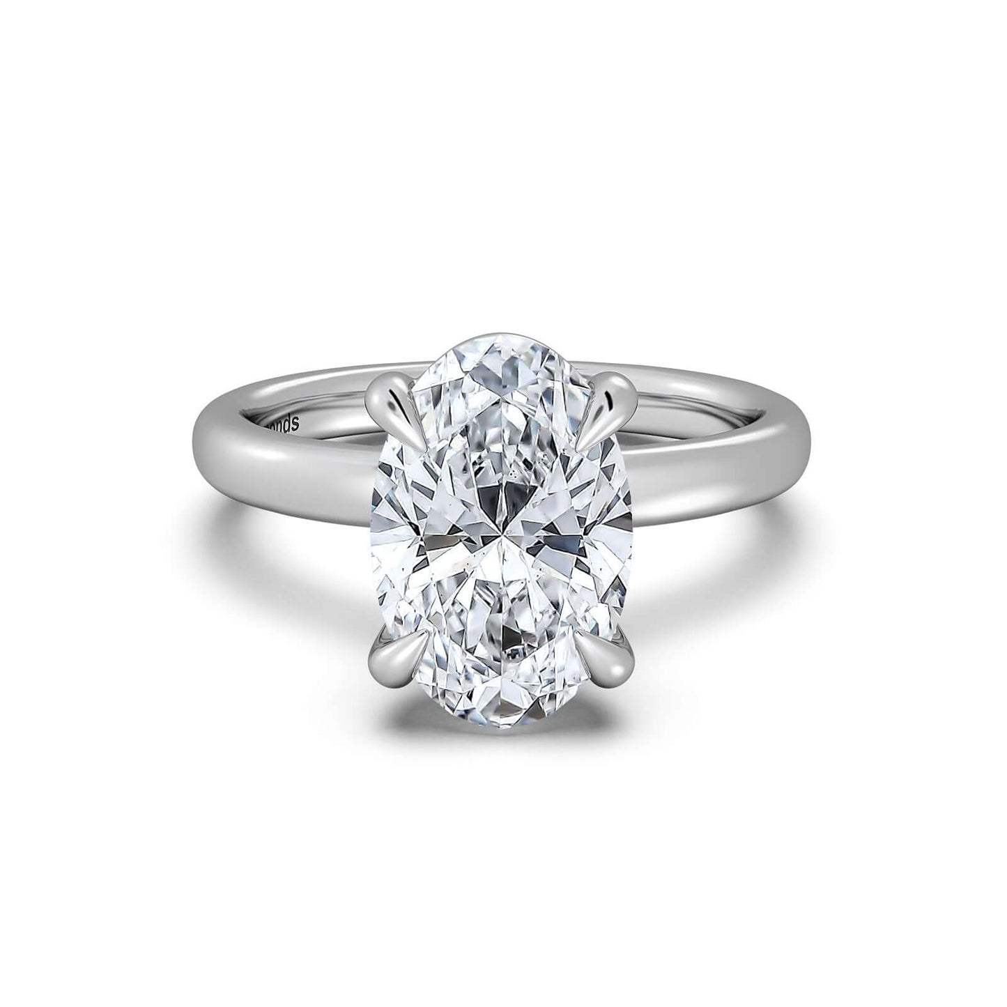 White Gold Oval Diamond Engagement Ring with Solitaire Band | Waco Diamonds Is Located In Waco, TX | Central Texas' #1 Engagement Ring Store With Lifetime Warranty