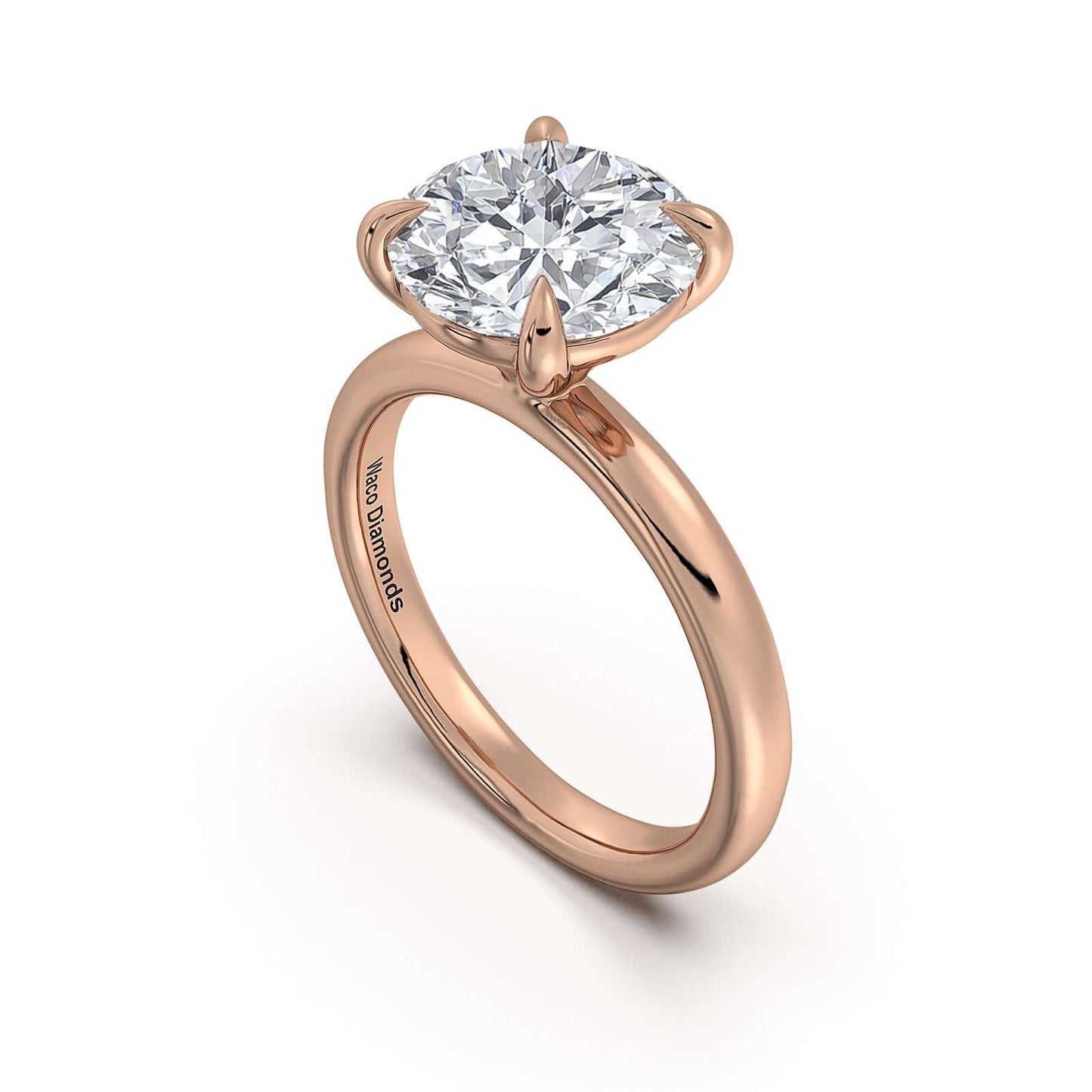 Rose Gold Round Diamond Engagement Ring with Solitaire Band | Waco Diamonds Is Located In Waco, TX | Central Texas' #1 Engagement Ring Store With Lifetime Warranty